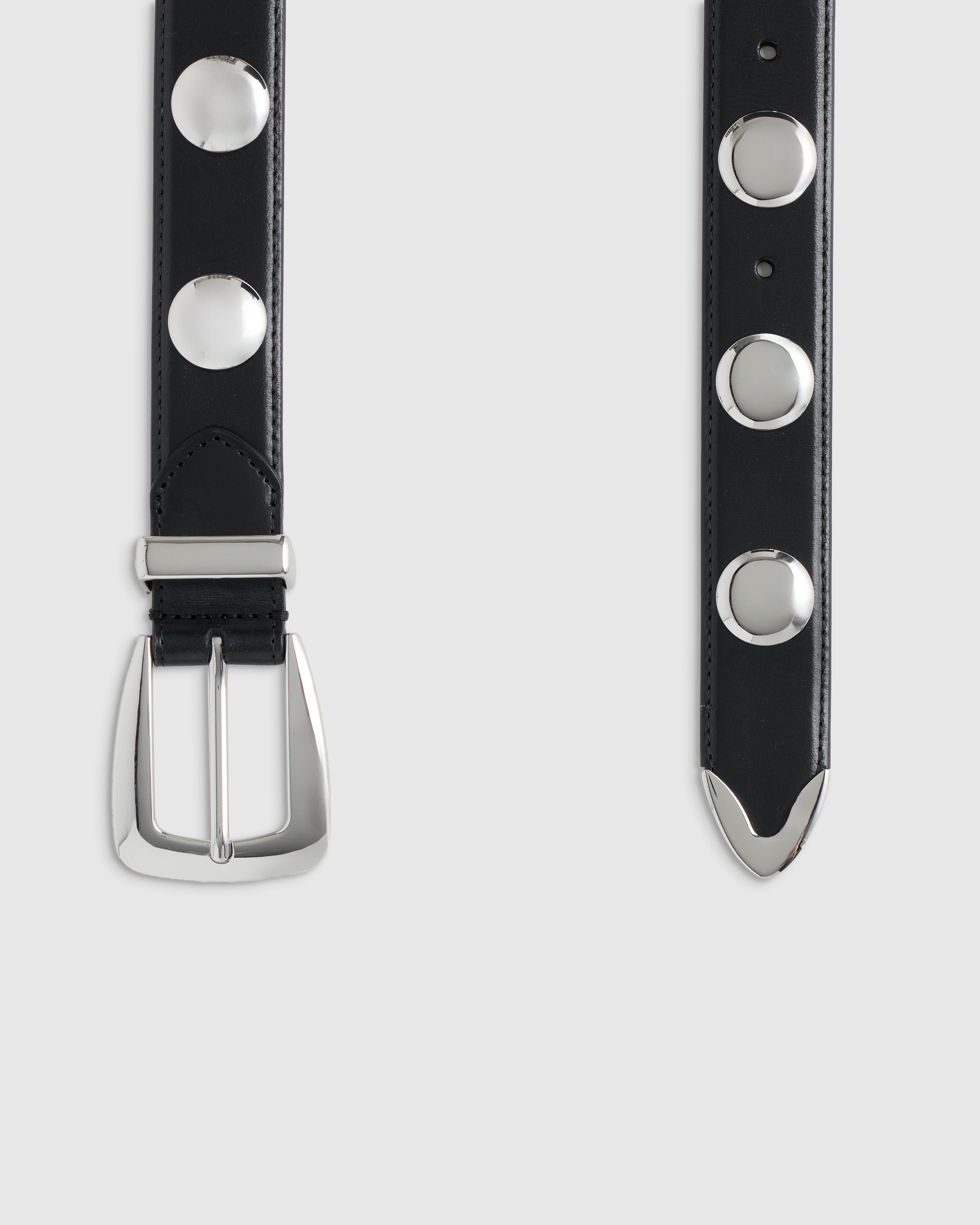 Alyssa European Leather Studded Belt in Espresso display picture 3