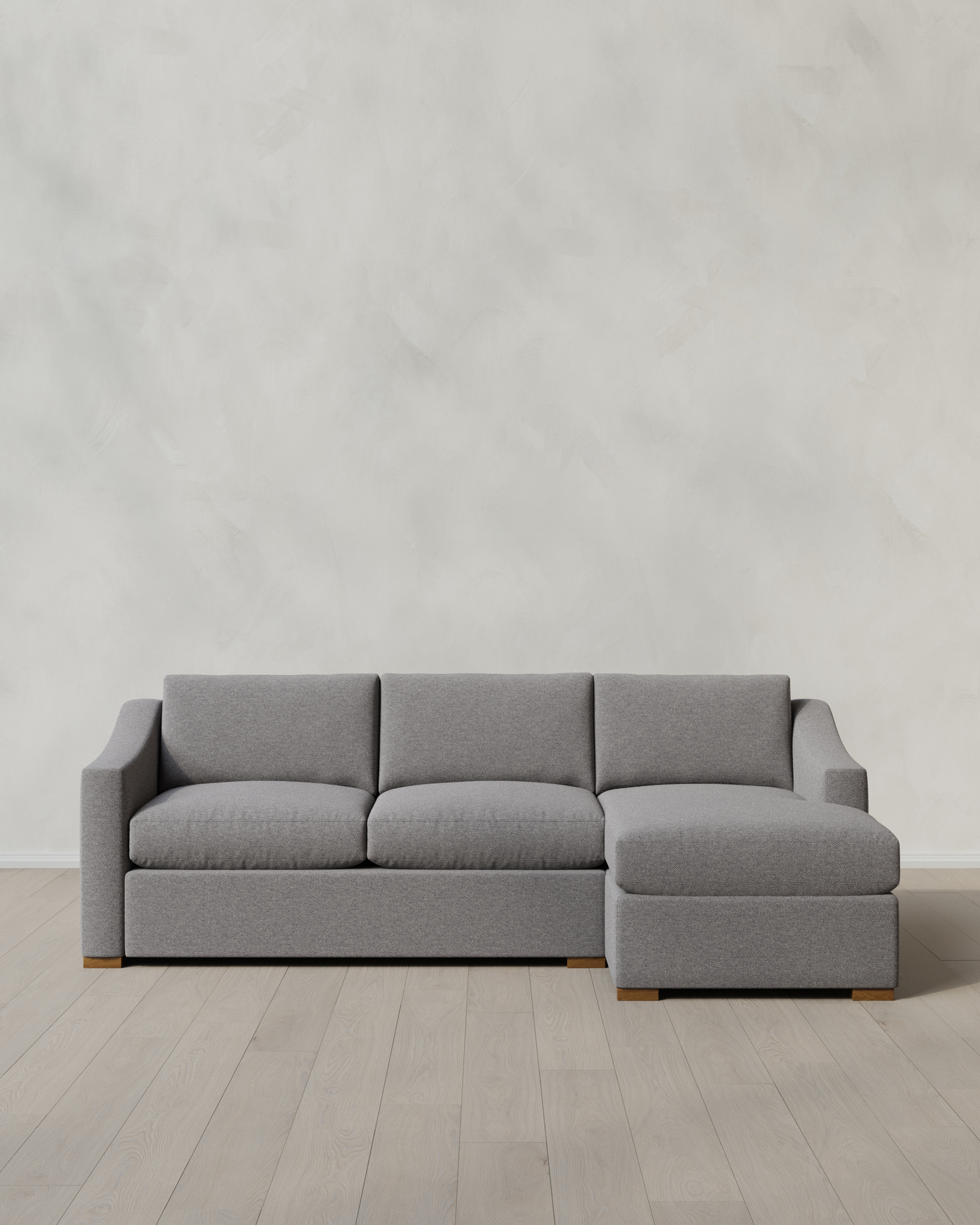 Hollis Slope Arm Chaise Sectional in Performance Basketweave