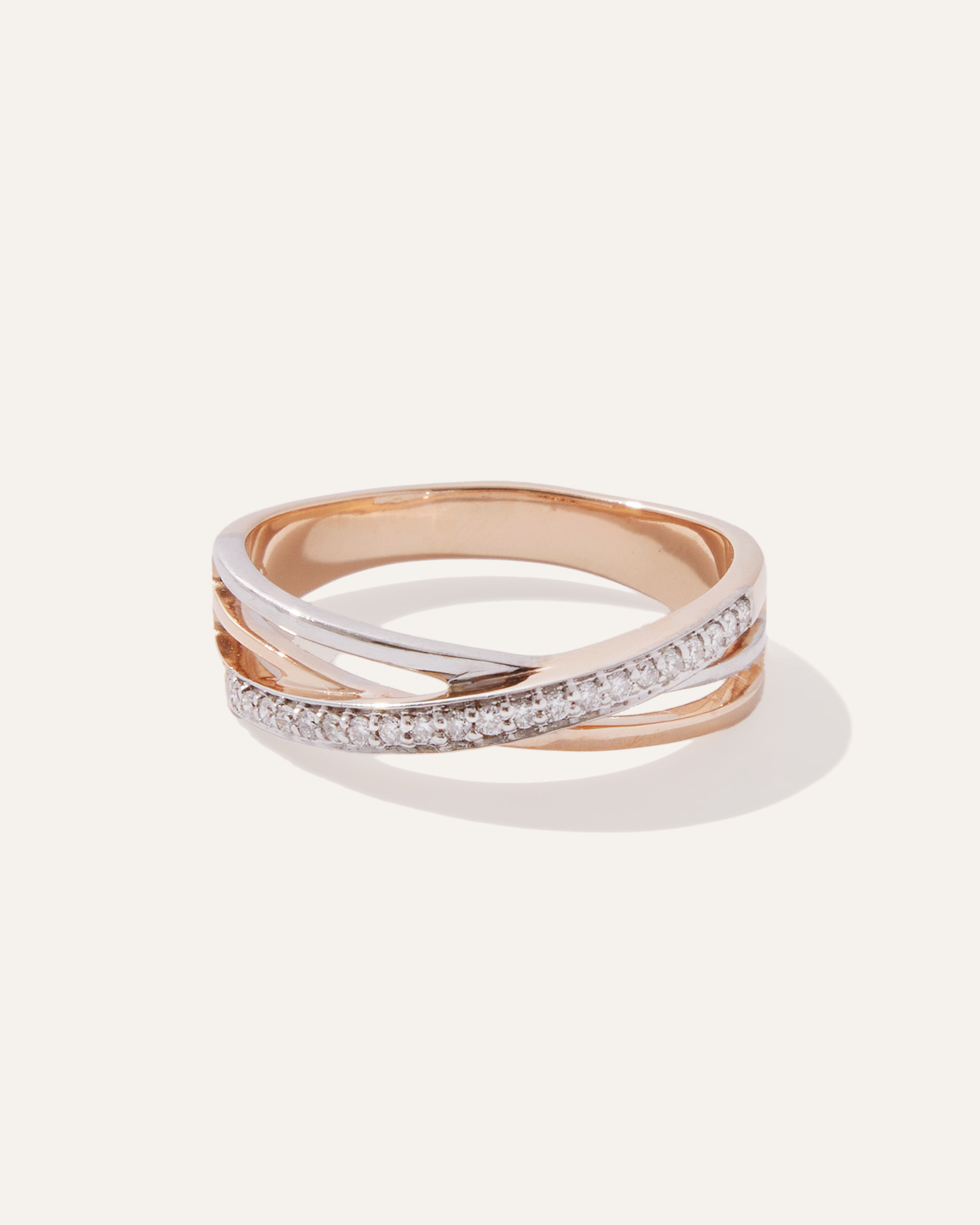14K Gold Diamond Orbit Ring