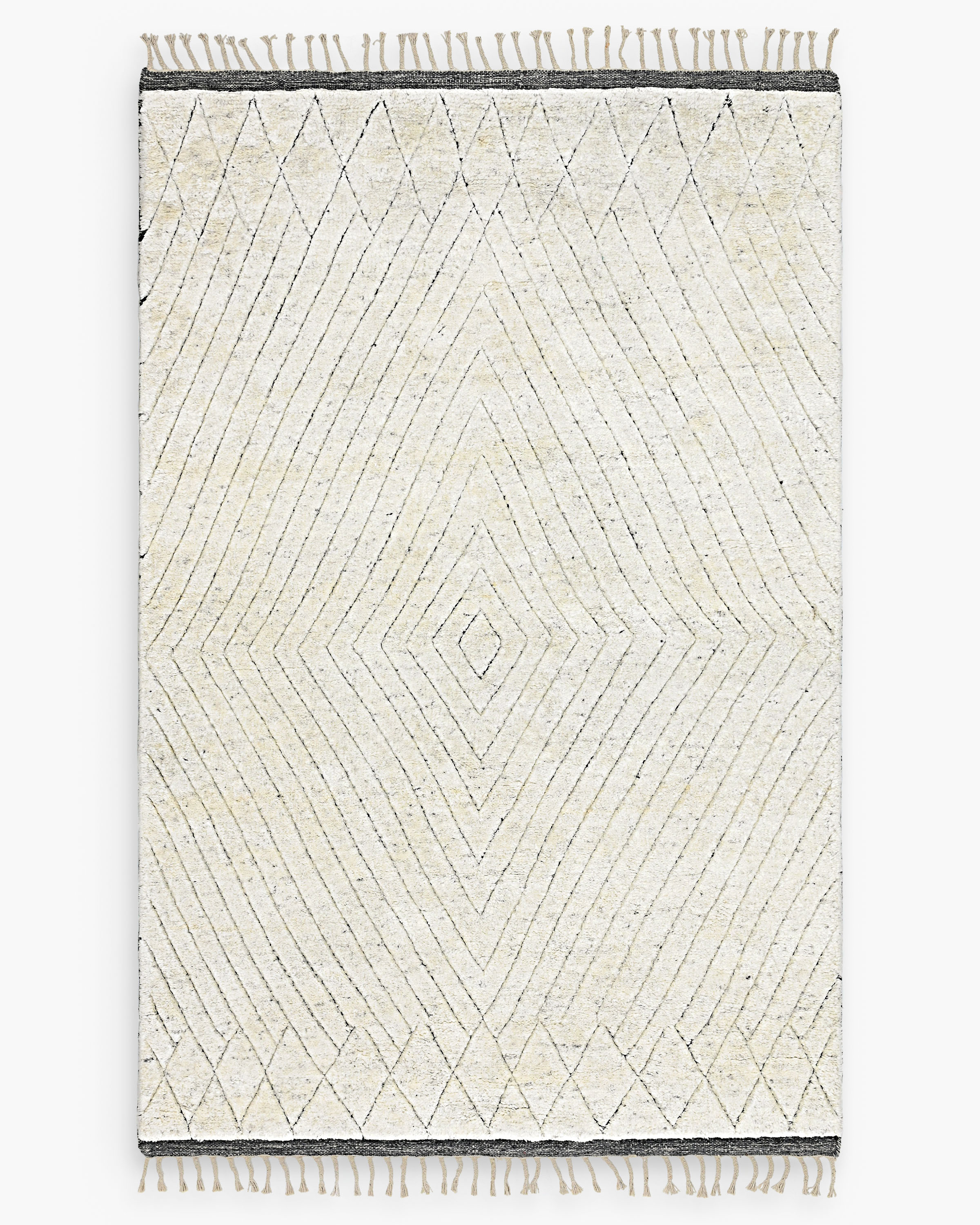 Quince Ashton Hand Knotted Wool Rug In Ivory/charcoal