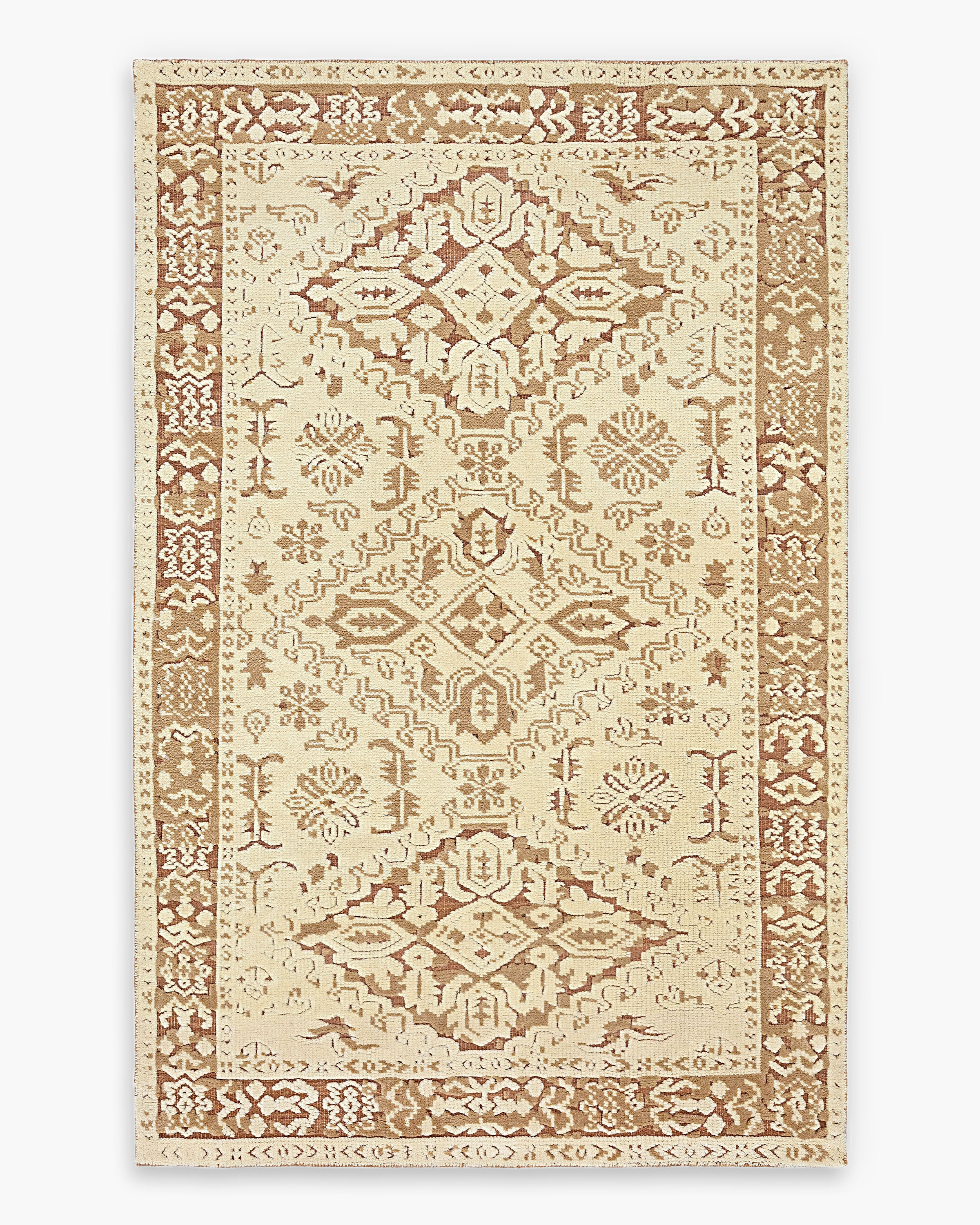 Quince Andromeda Hand-knotted Wool Rug In Rust
