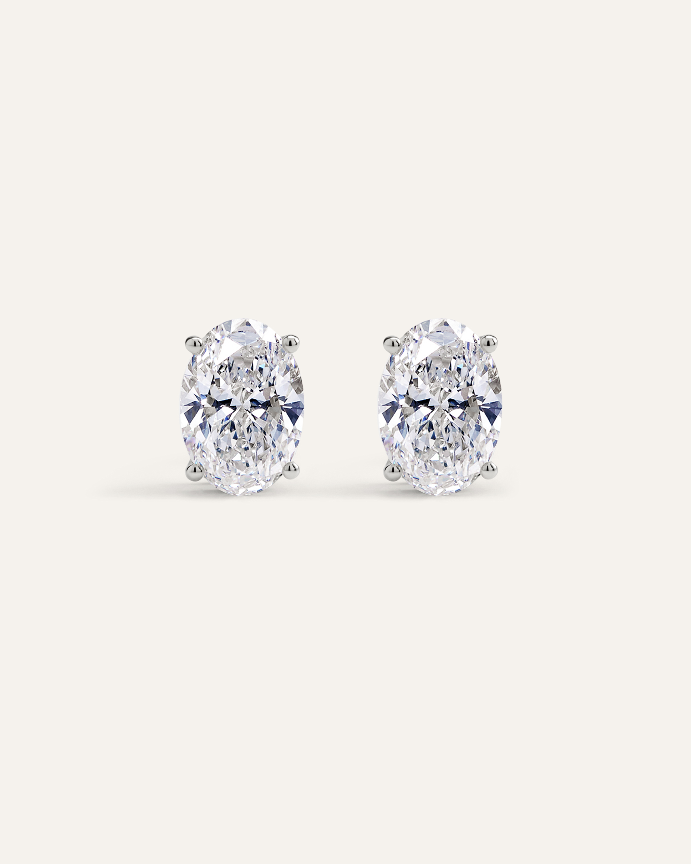 14K Gold Lab Grown Diamond Statement Oval Studs - 6ctw