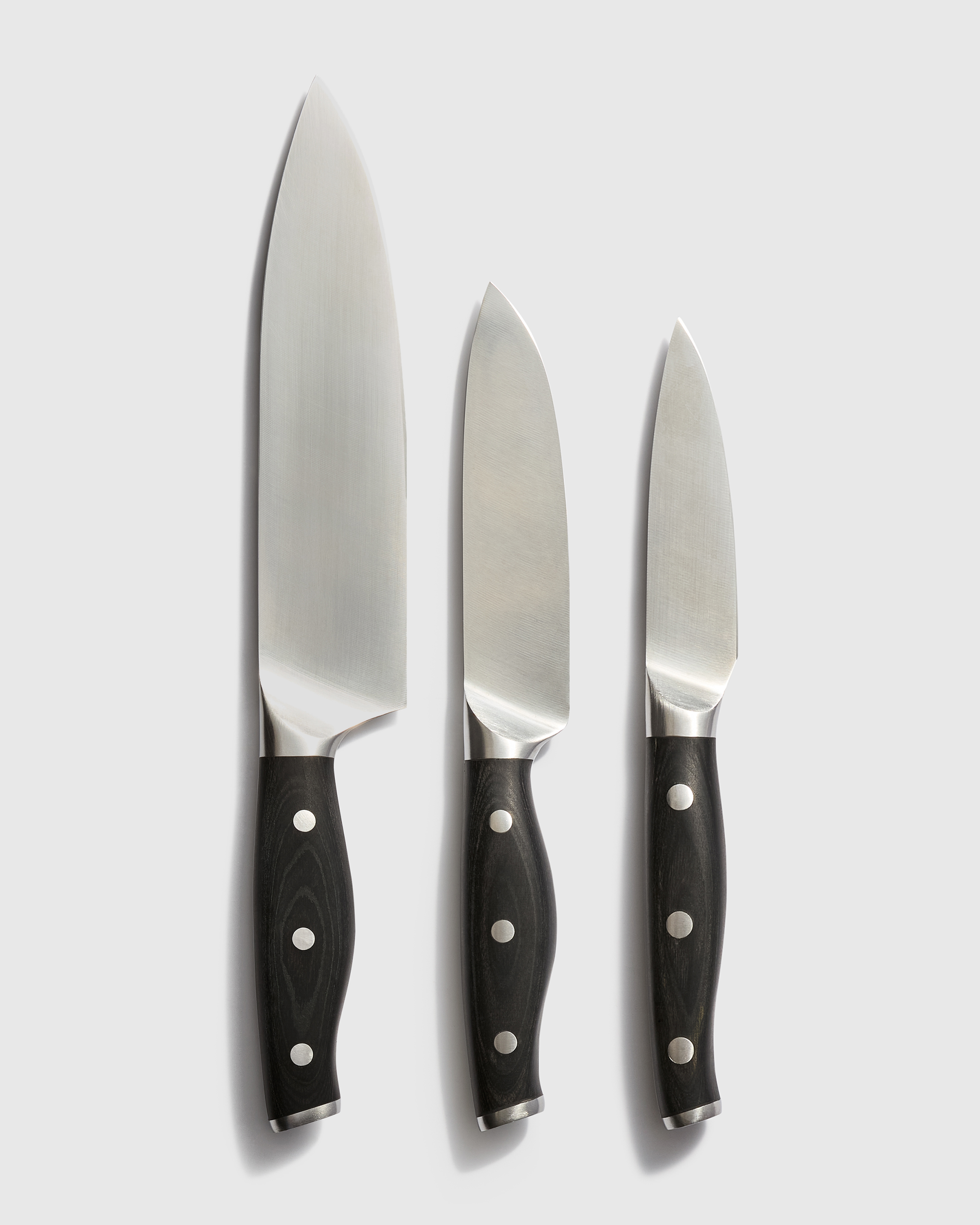 Fully Forged German Stainless Steel 3-Piece Knife Set in Black