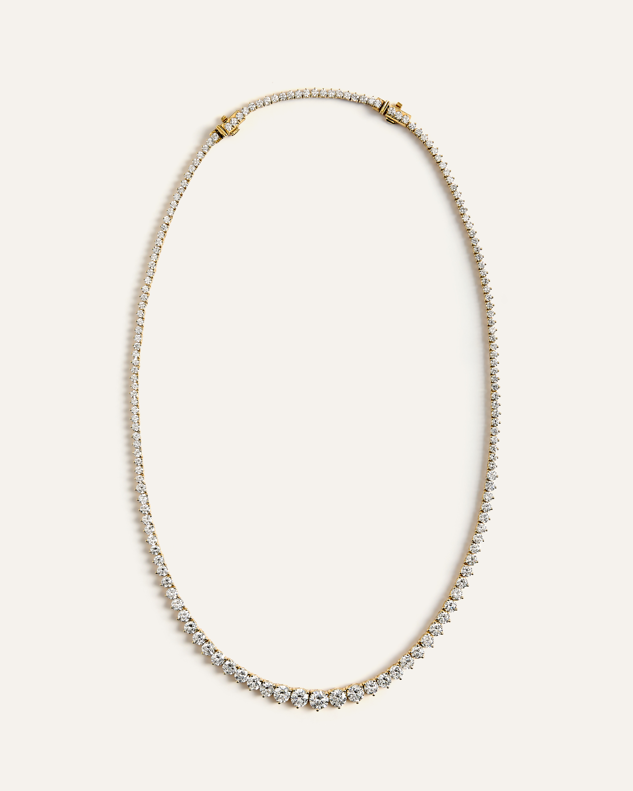 14K Gold Lab Grown Diamond Graduated Tennis Necklace