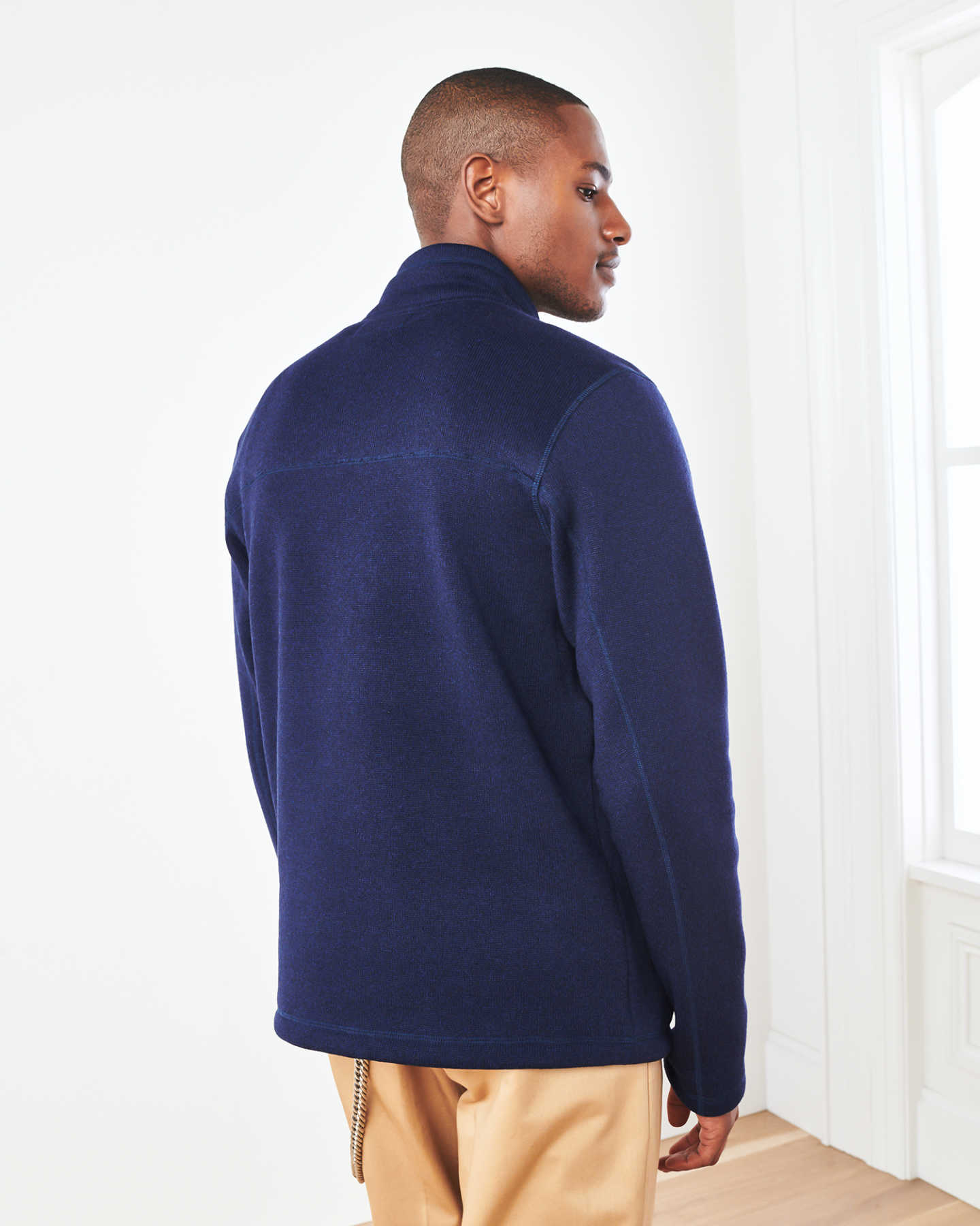 Recycled Sweater Fleece Jacket - Navy - 3 - Thumbnail