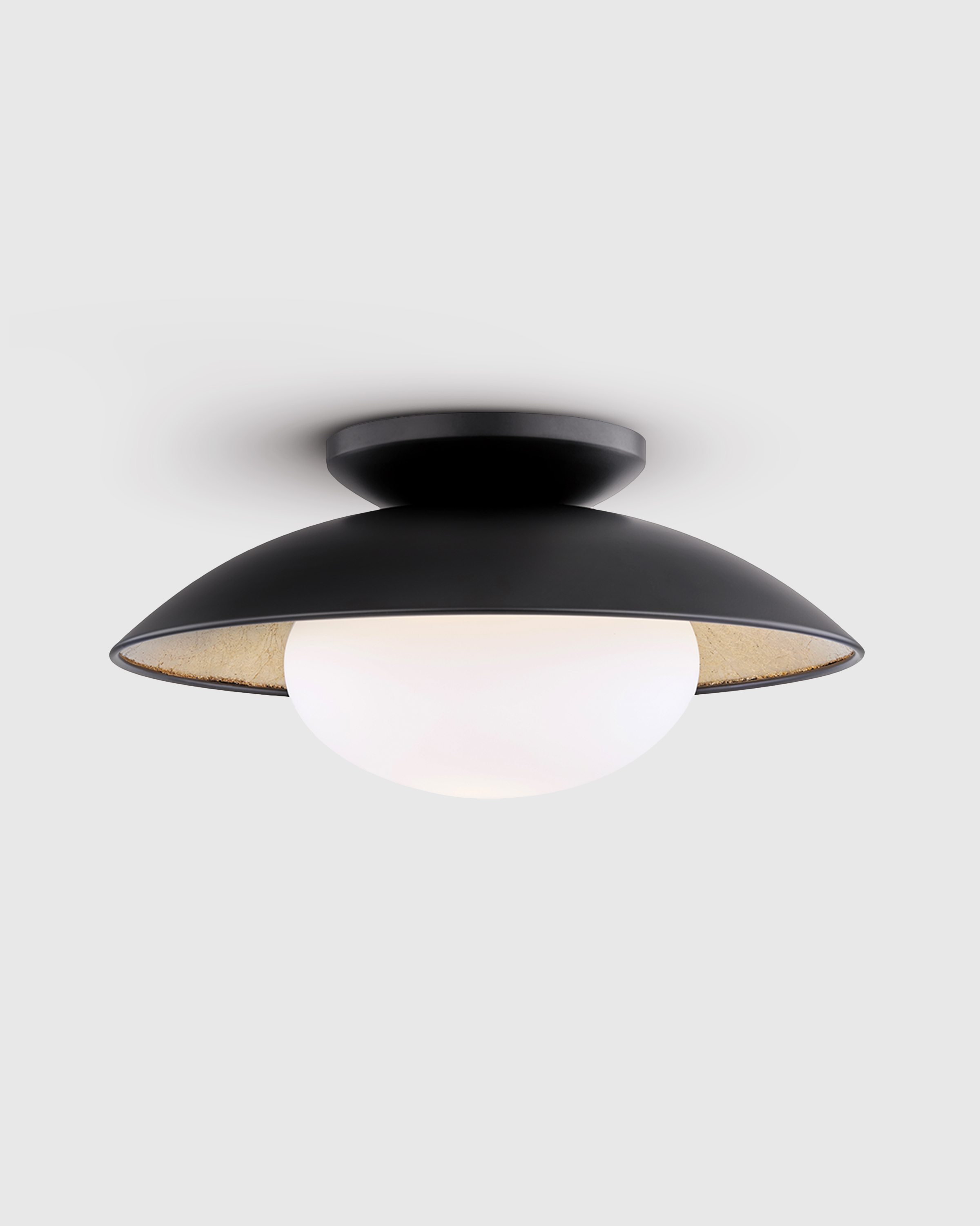 Steel and Gold Foil Flush Mount