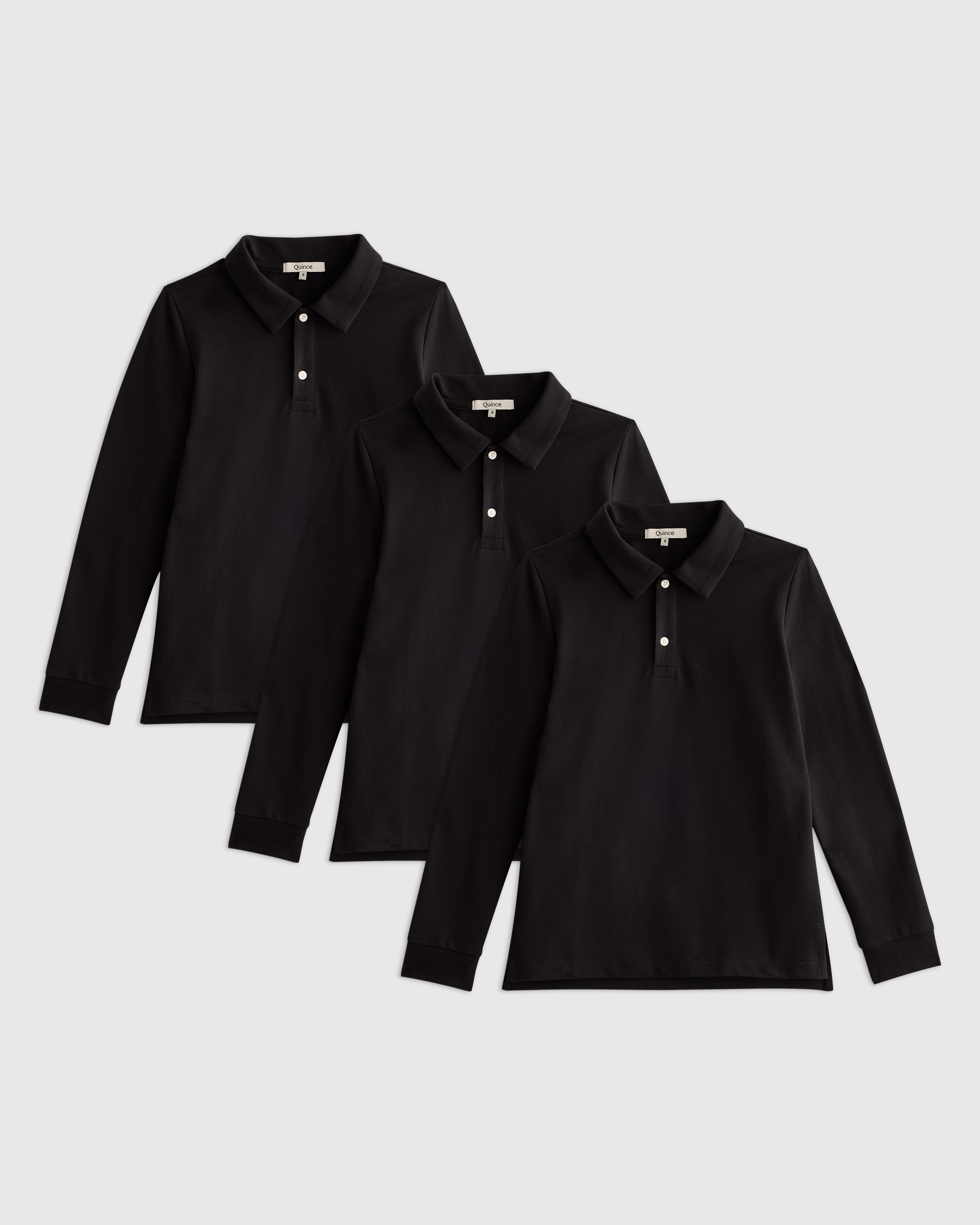 Organic Cotton Long Sleeve Pique Polo 3-Pack