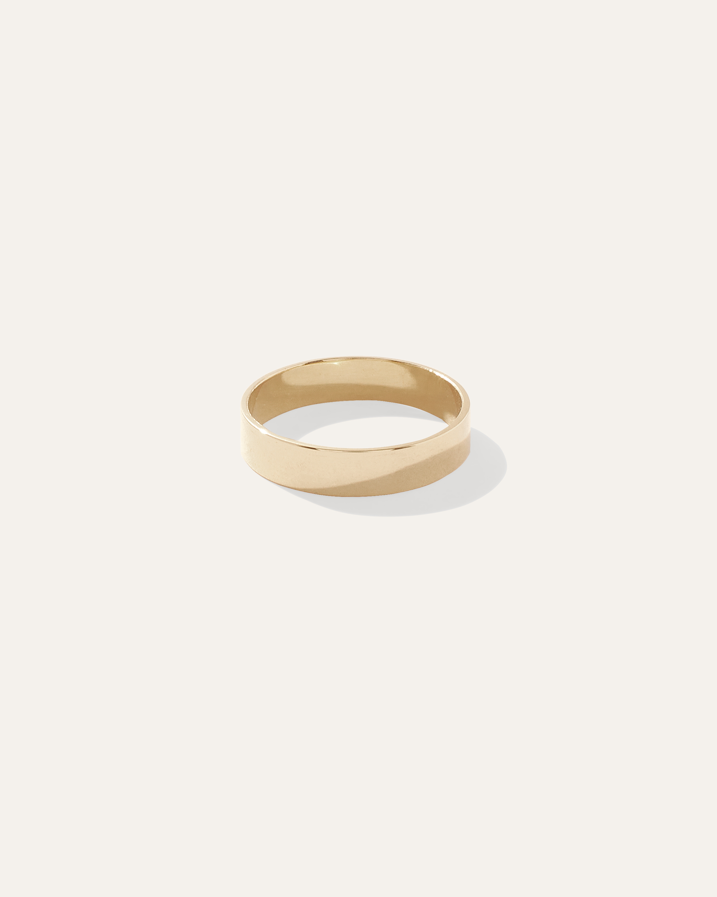 Quince 14k Gold 4mm Flat Edge Band Rings In Yellow Gold