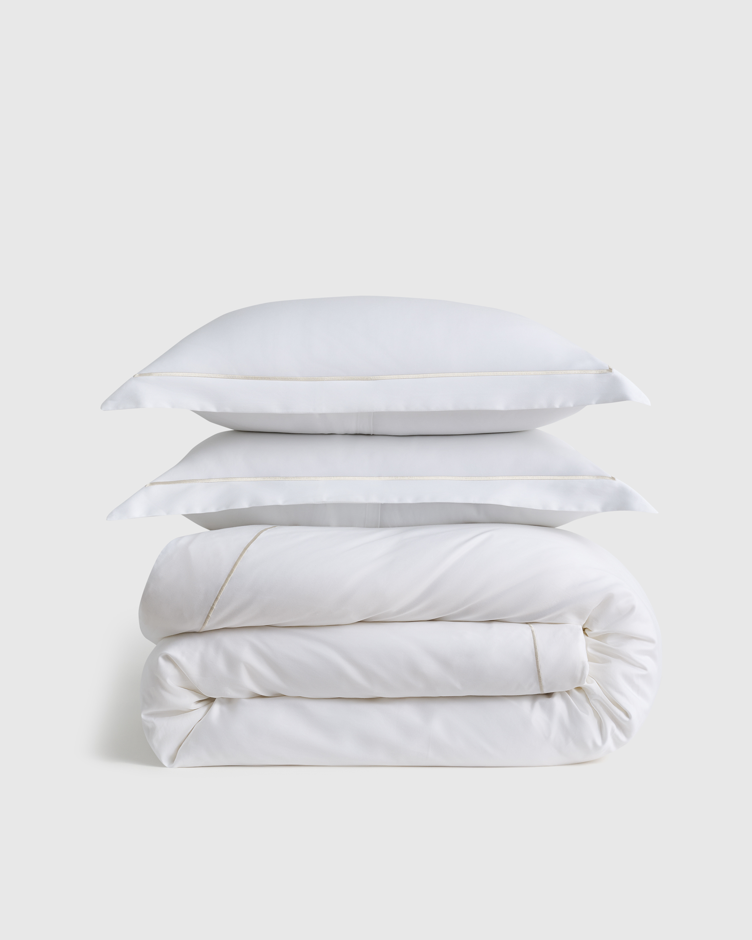 Signature Giza Cotton Sateen Embroidered Duvet Cover Set | Quince (Twin) by Quince