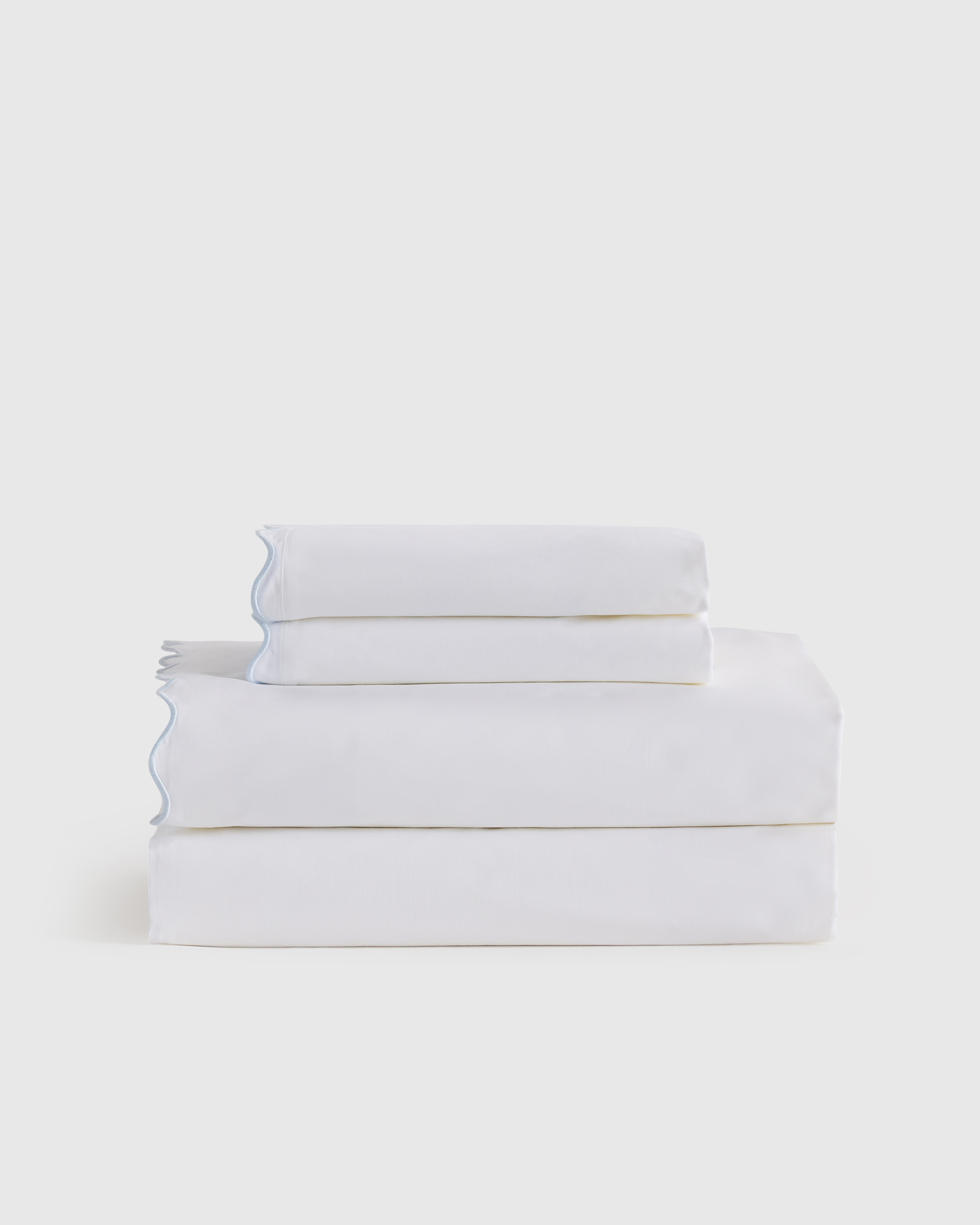 Classic Organic Percale Scallop Sheet Set