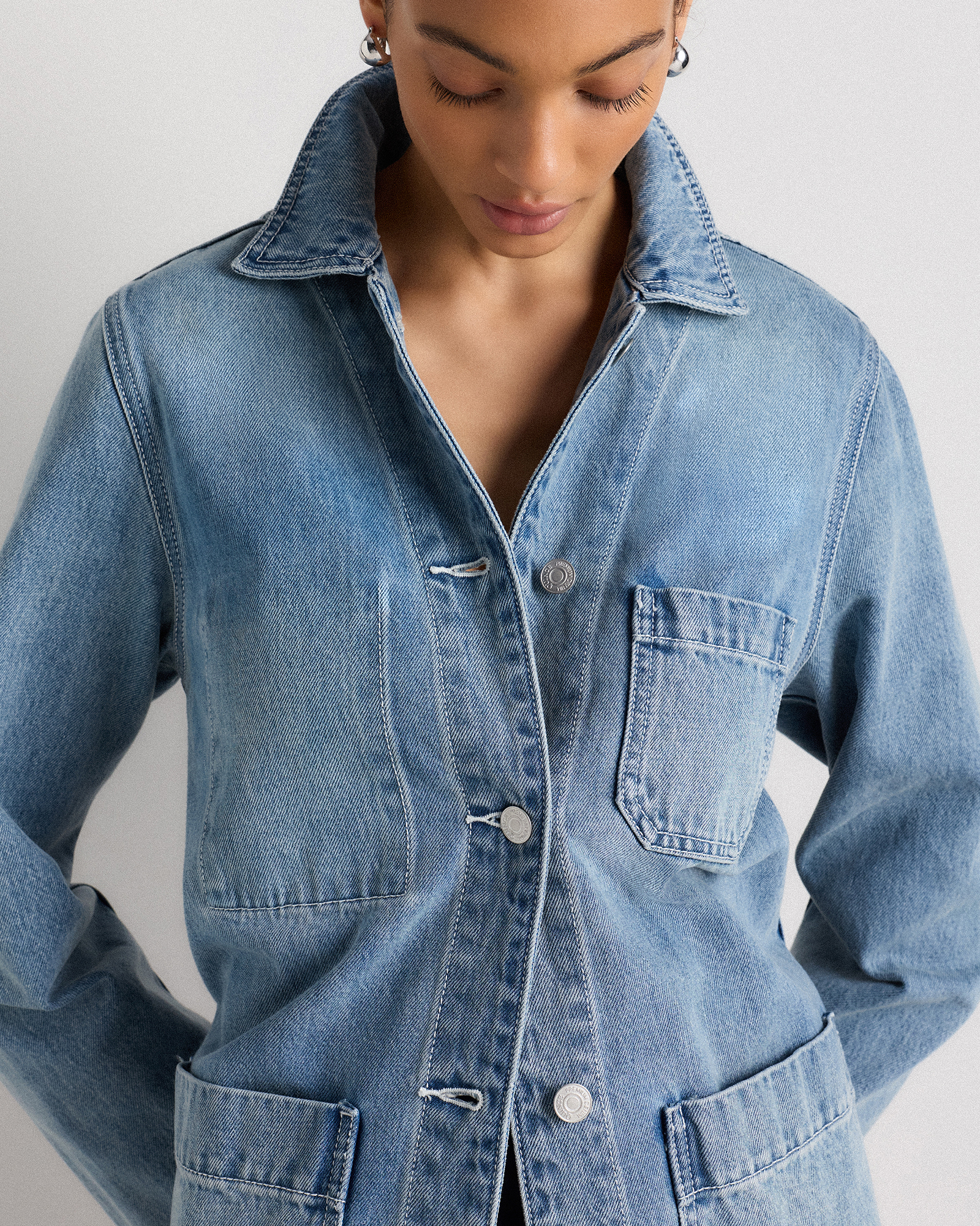 100% Organic Cotton Denim Chore Jacket - thumbnail 8