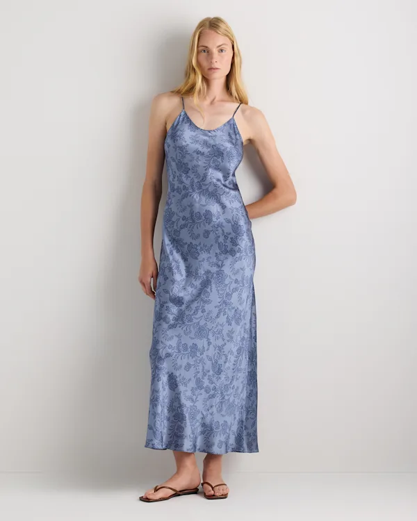 100% Washable Silk Maxi Slip Dress
