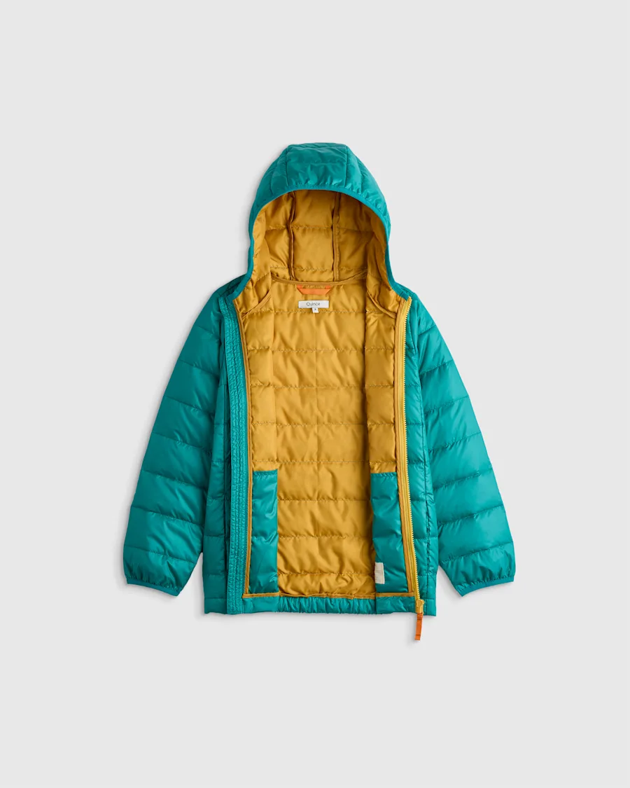 U--301 Lightweight Down Hooded Puffer Jacket - Kid Gender Neutral Tidepool 15486 CROPPED