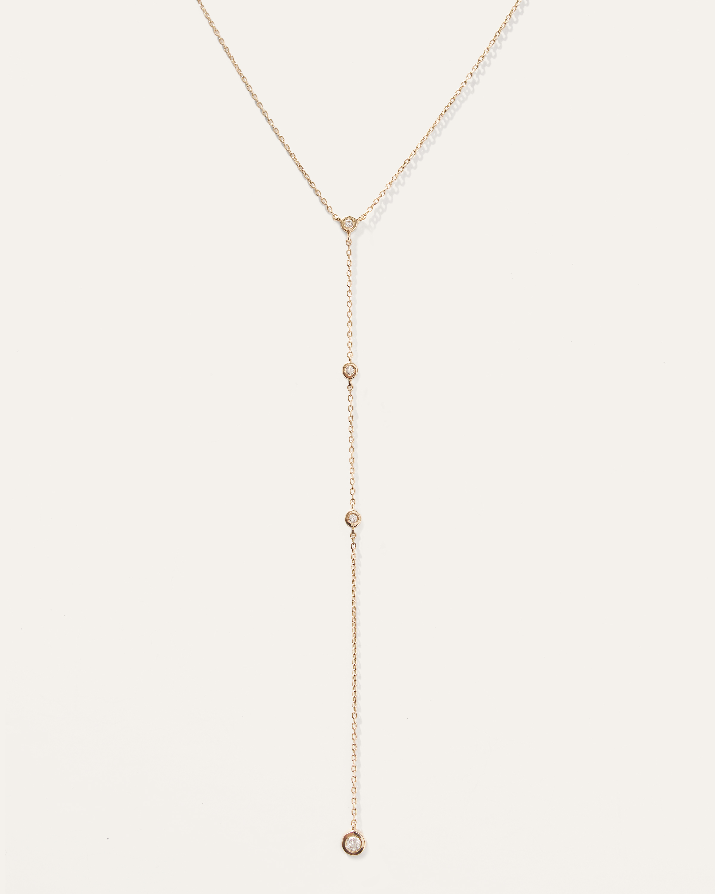 Quince Women's 14k Gold Diamond Bezel Y Necklace