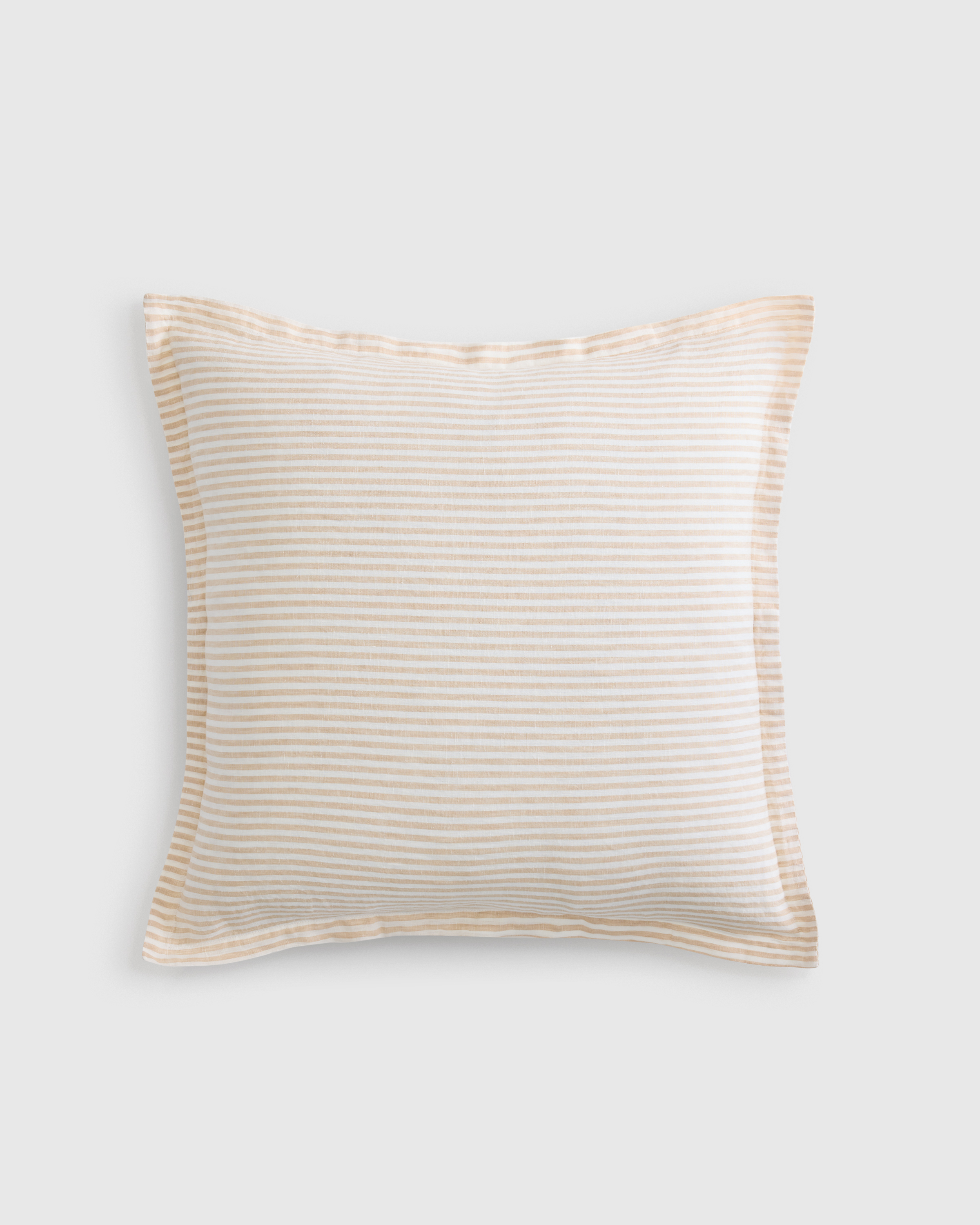European Linen Stripe Euro Sham in Natural/White Stripe