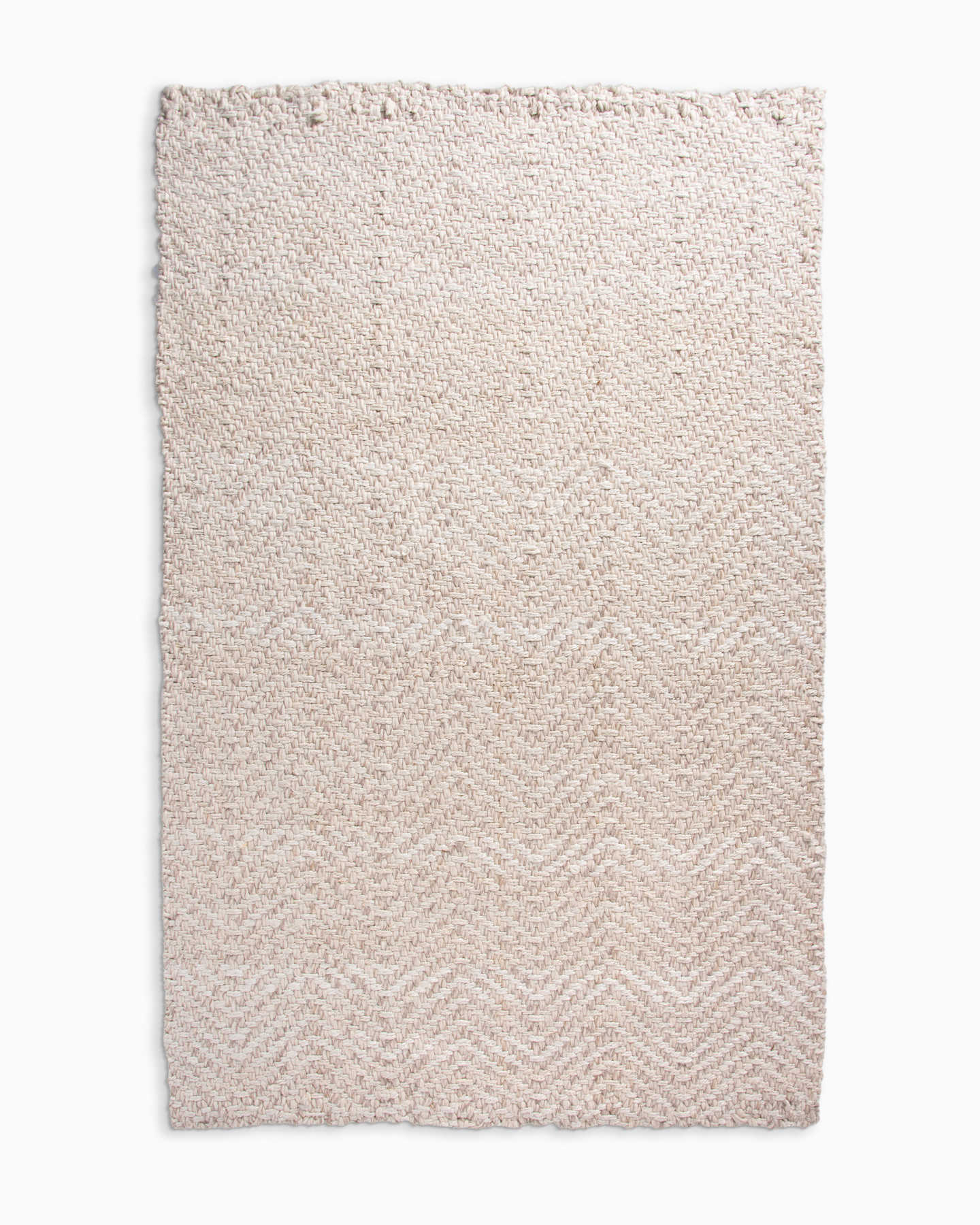Wool and Jute Herringbone Rug - Natural/White - 0