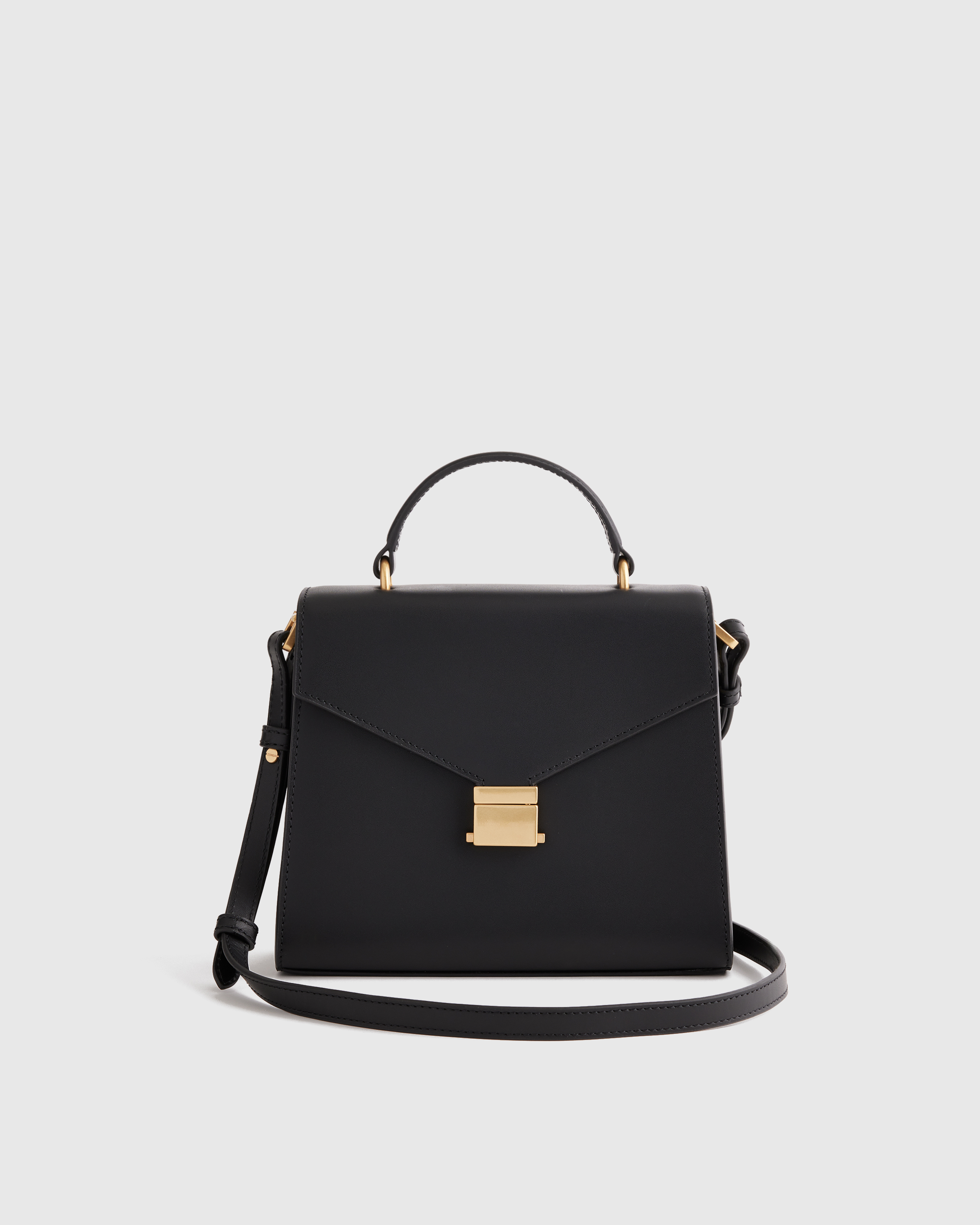 Italian Leather Top Handle Crossbody Satchel