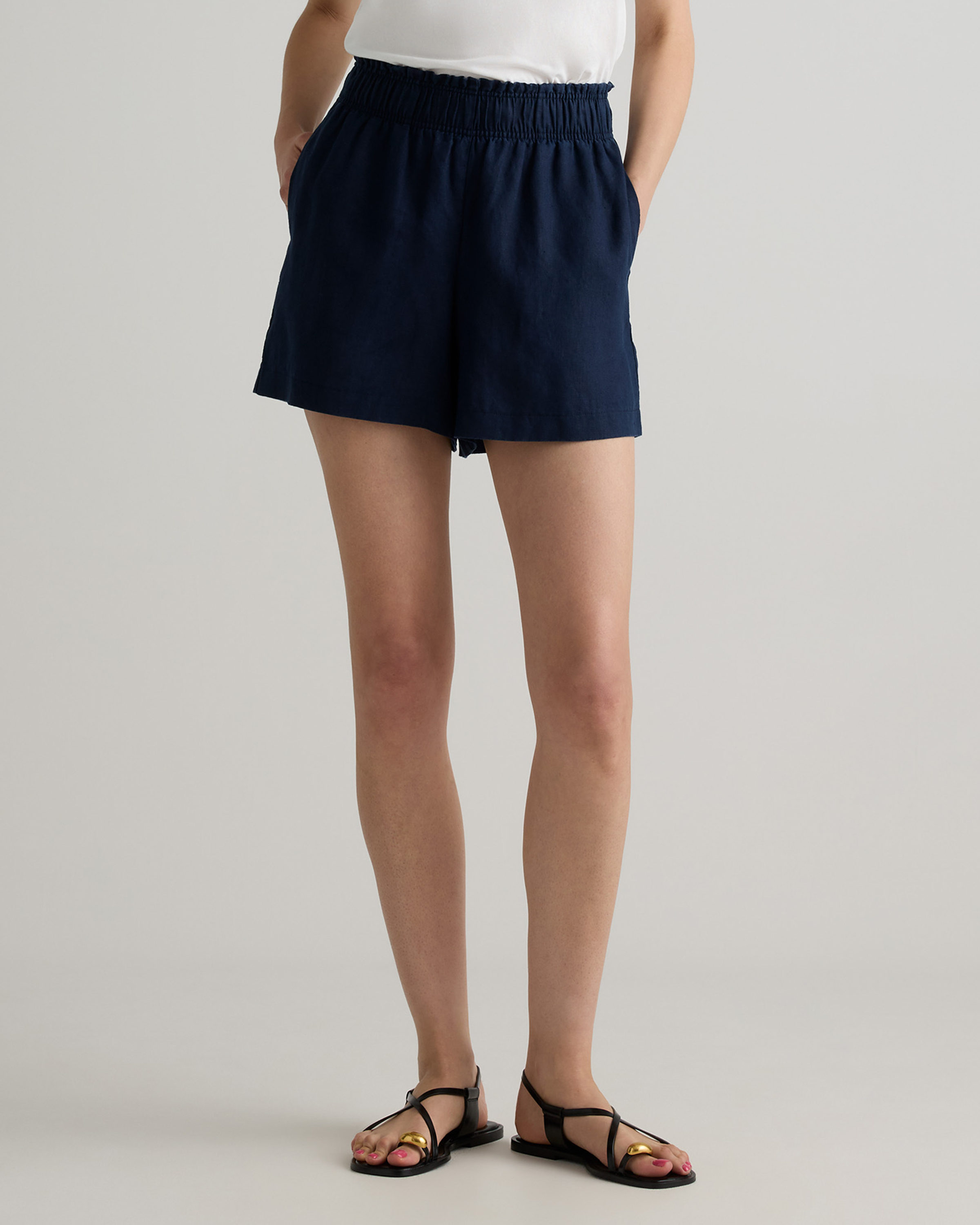 100% European Linen High Waisted Shorts