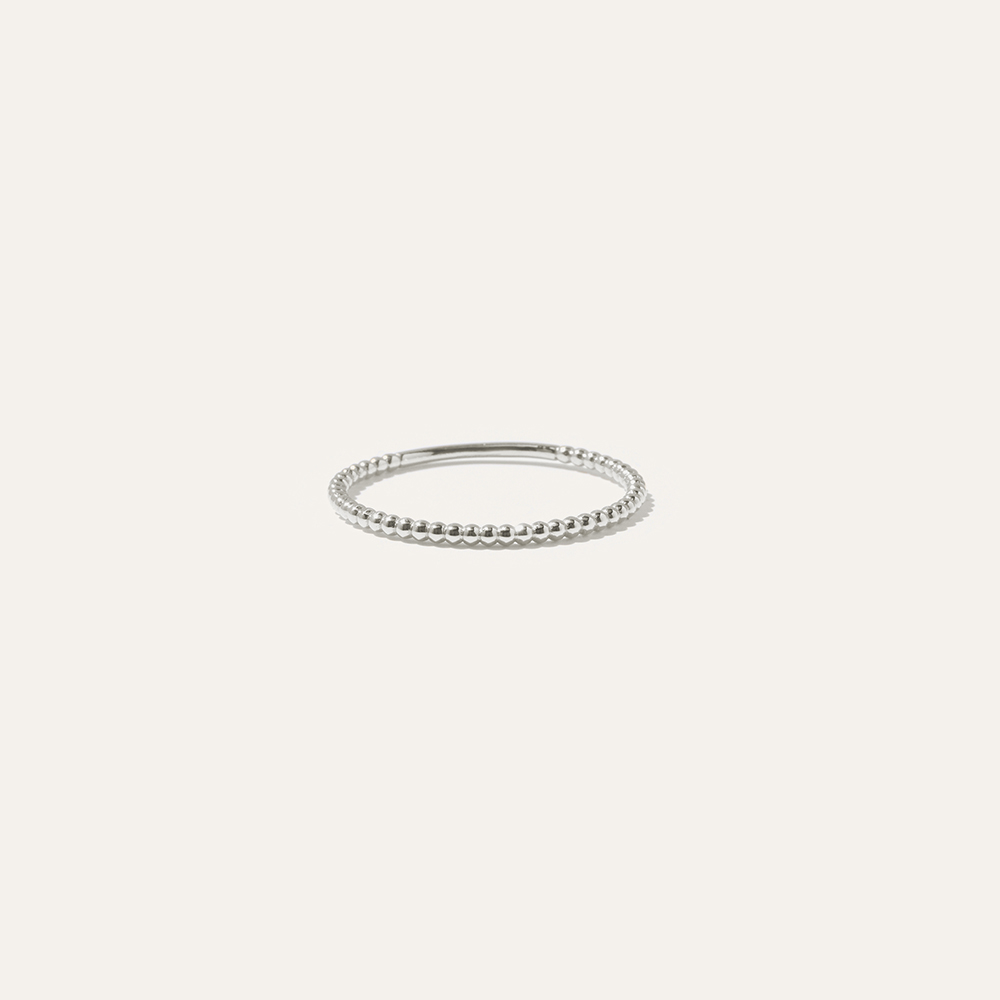 Quince Women's 14k Gold Beaded Ring In White Gold