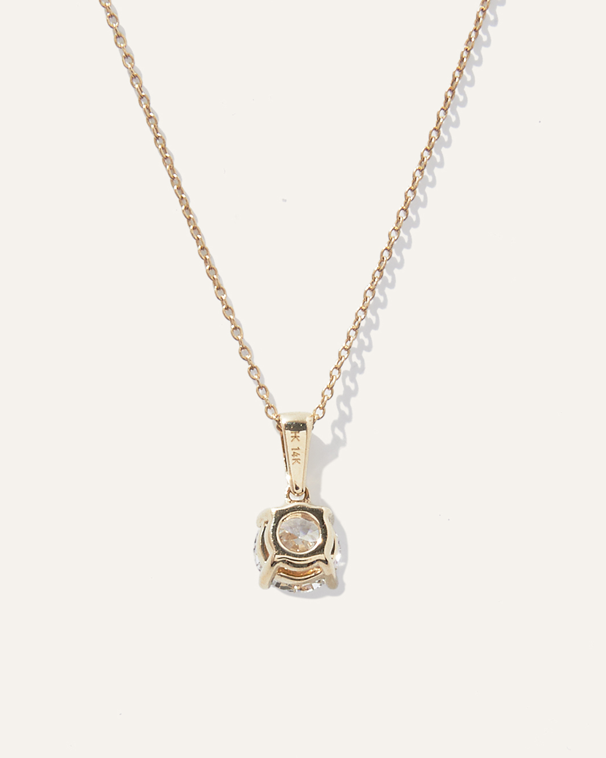 14K Gold Lab Grown Diamond Solitaire Necklace - thumbnail 3