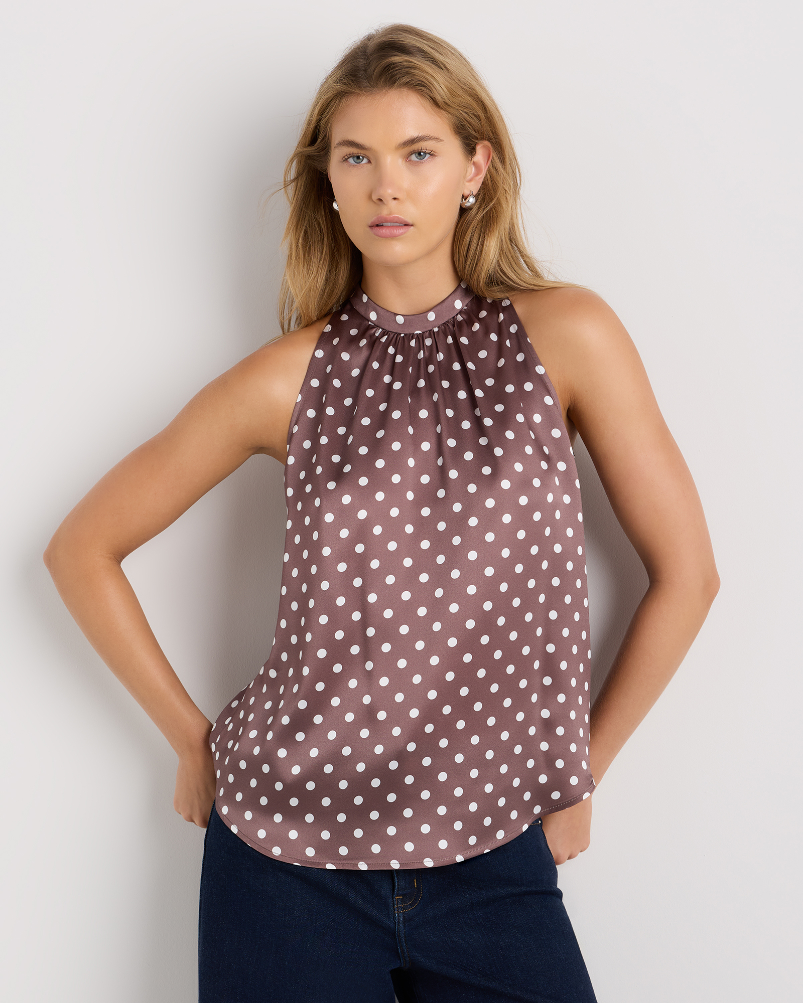 100% Washable Silk Halter Top
