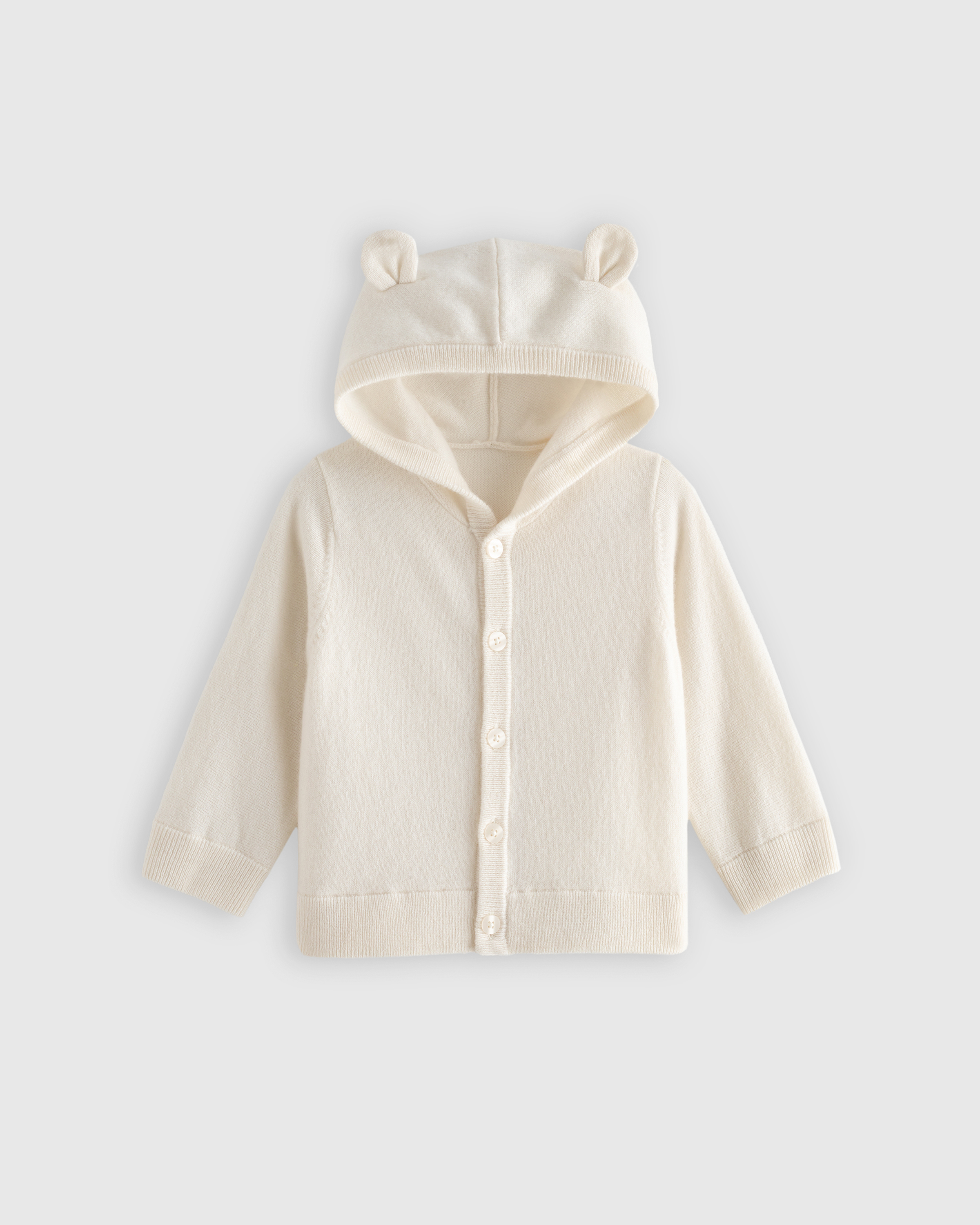 Shop Quince Washable Cashmere Hooded Cardigan Sweater In Ivory