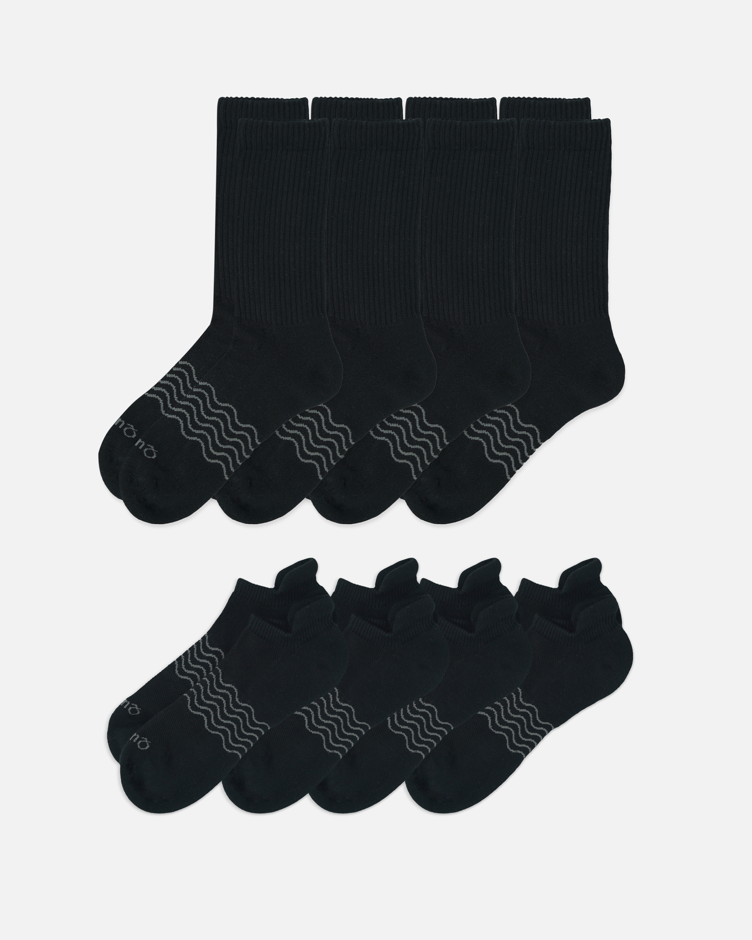 Quince Everyday Cotton Solid Ankle & Crew Socks In Black