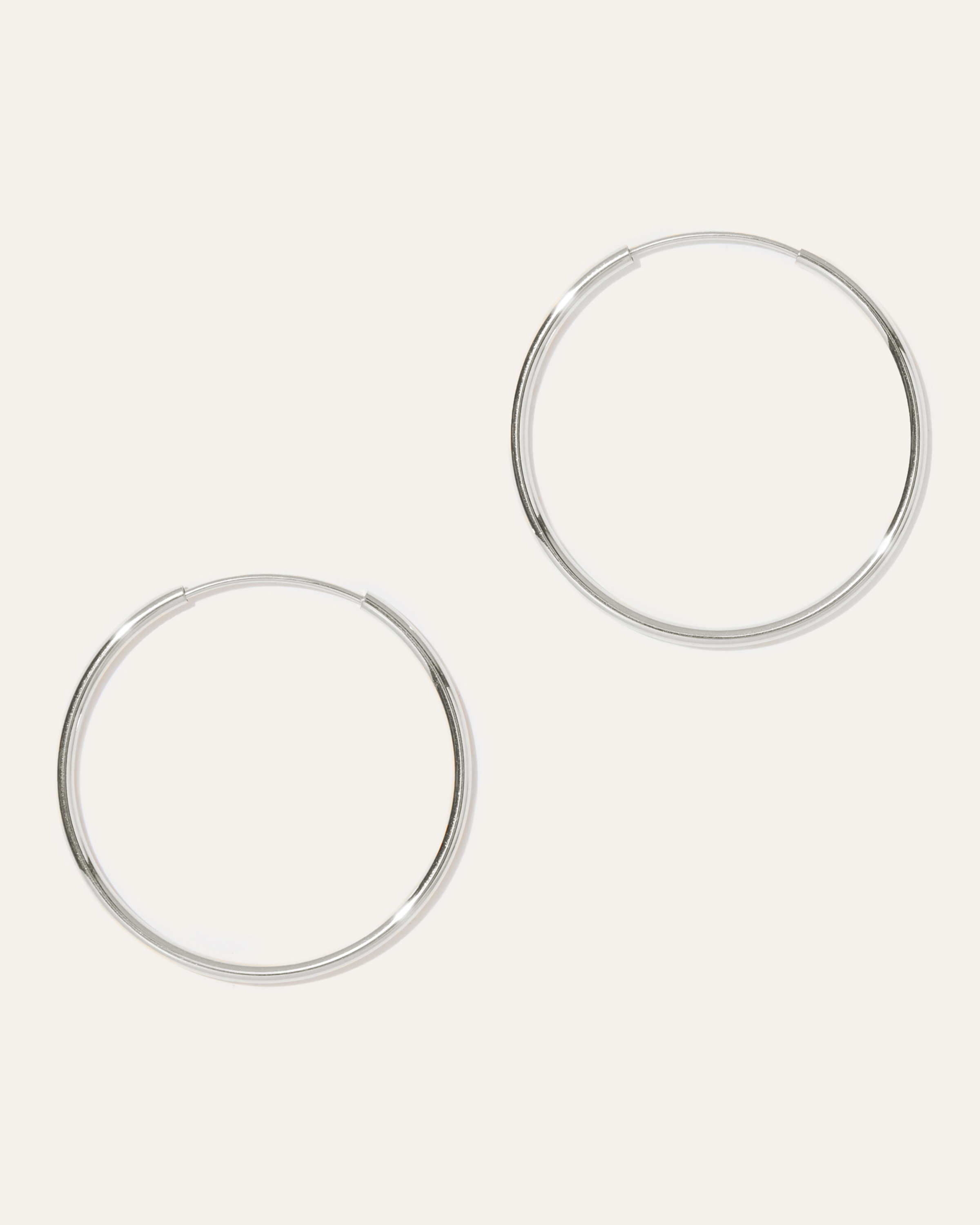 Quince Women's 14k Everyday 25mm Hoop Earrings In White Gold