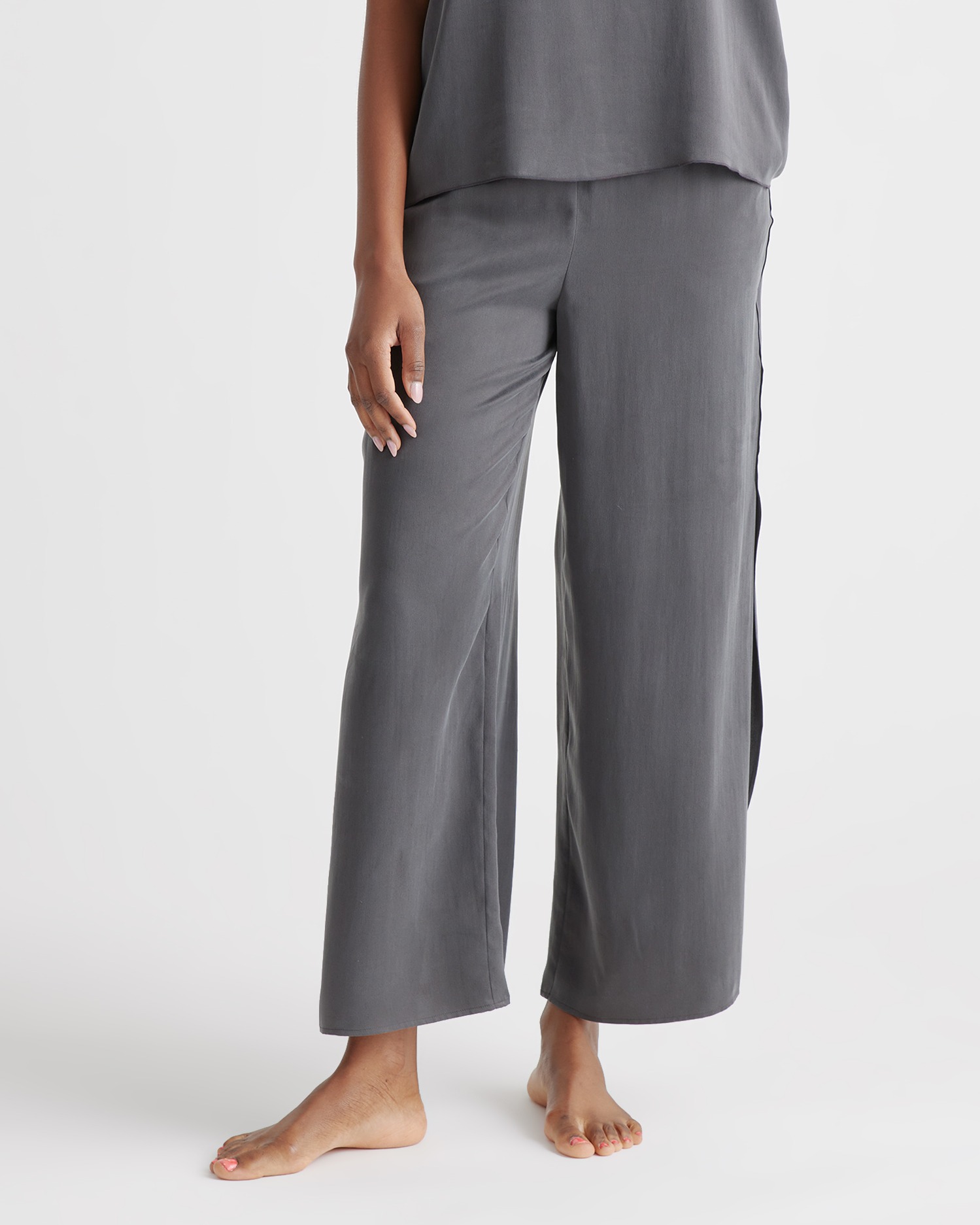 Fashion Ladies Pajama Silk New Long-sleeved Trousers Color Plaid