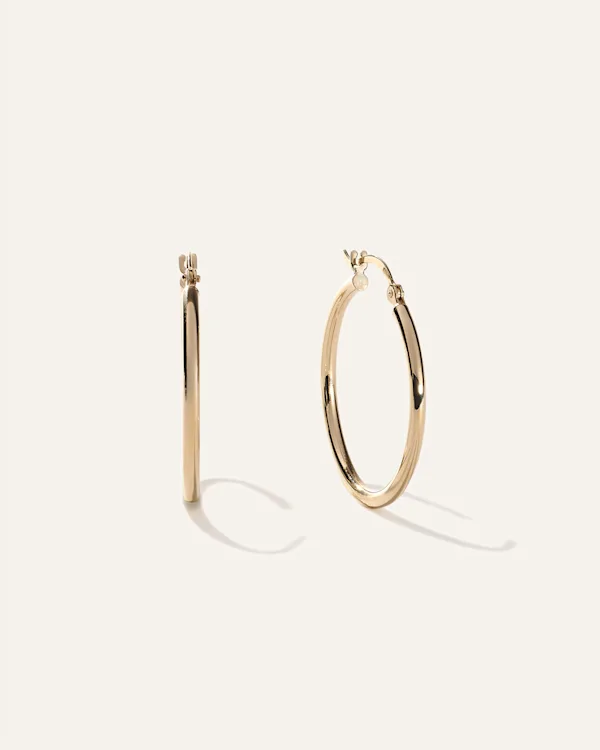 14K Gold Tube Hoops
