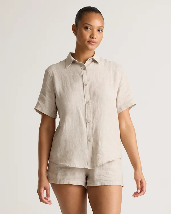 100% European Linen Shorts Pajama Set