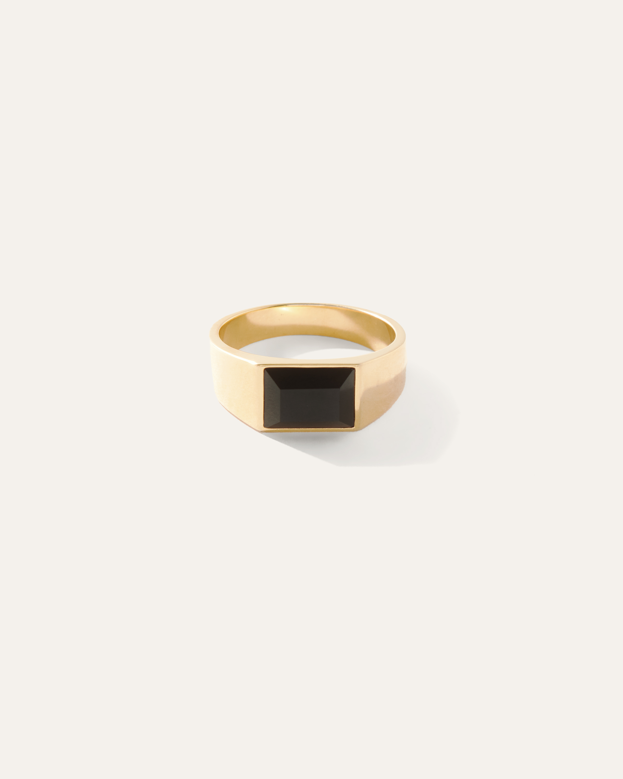 Quince Men's Onyx Rectangular Ring In Gold Vermeil