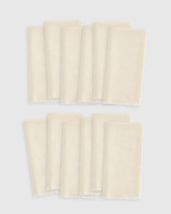 European Linen Fringe Napkins (Set of 12)