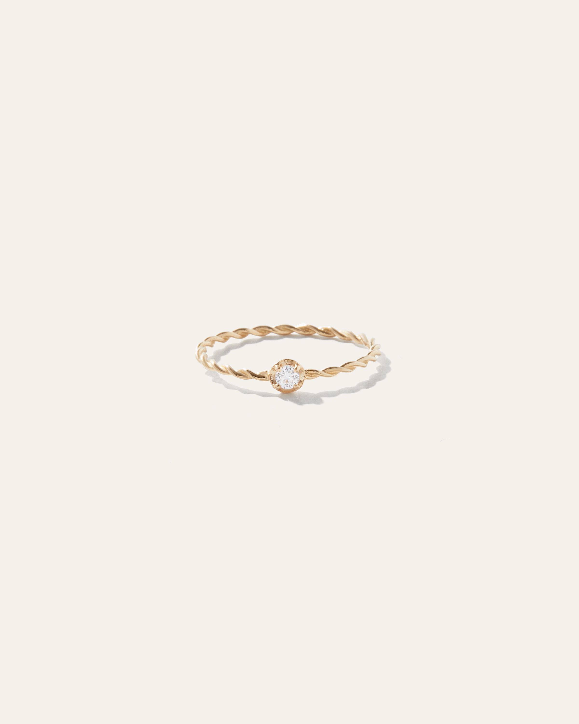Quince Women's 14k Gold Solo Diamond Twist Ring In Yellow Gold