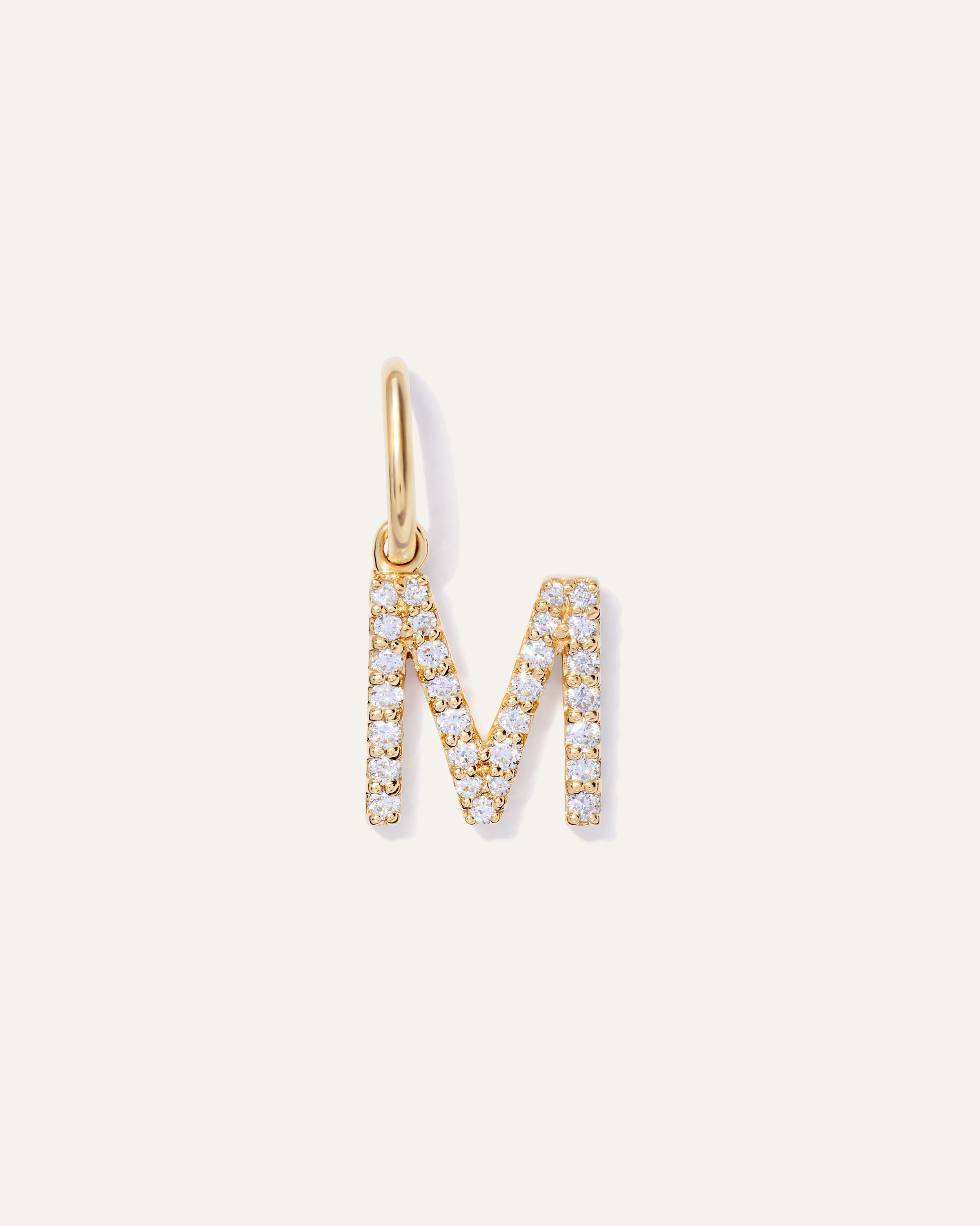 14K Gold Diamond Letter Charm