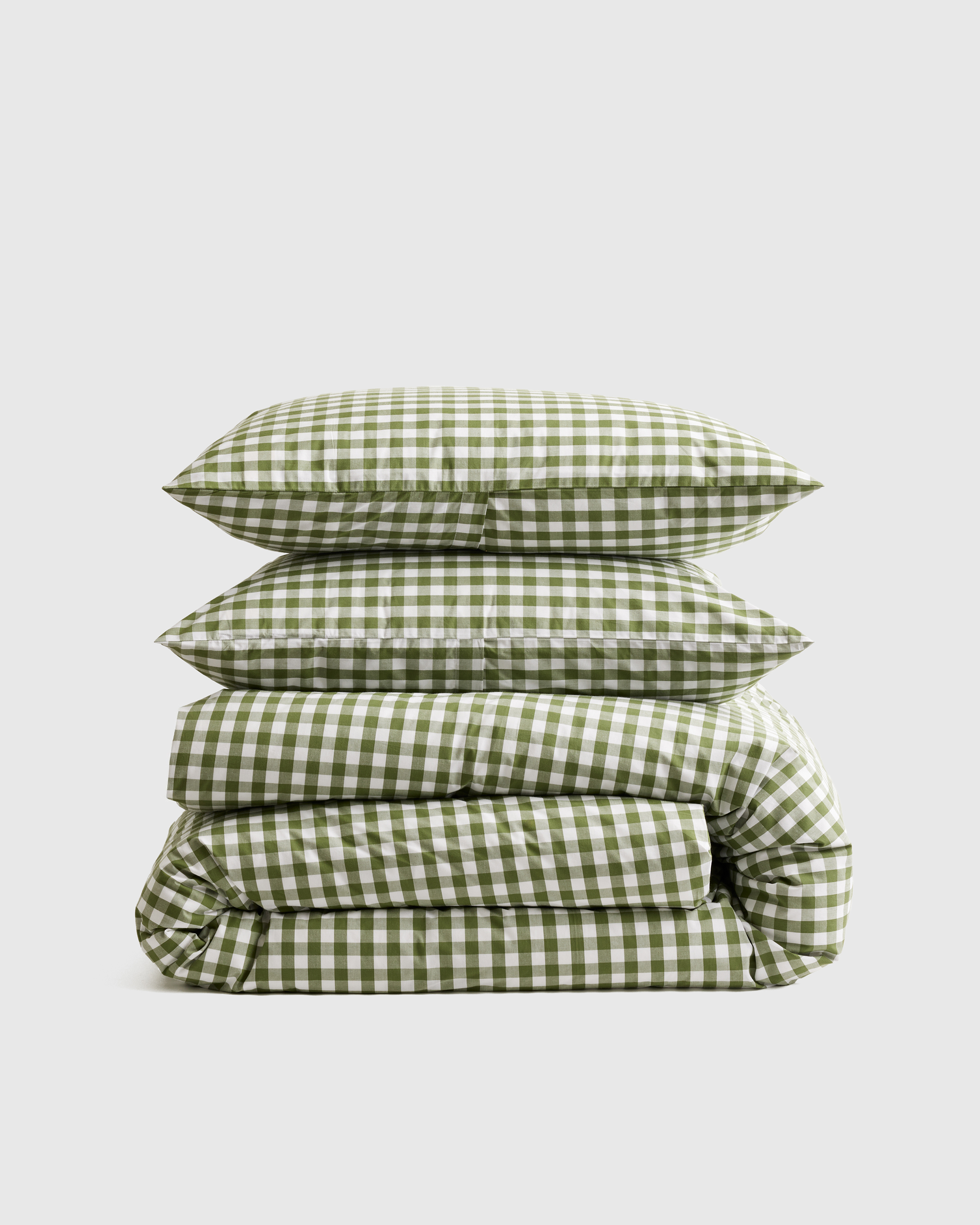Classic Organic Percale Gingham Duvet Cover Set