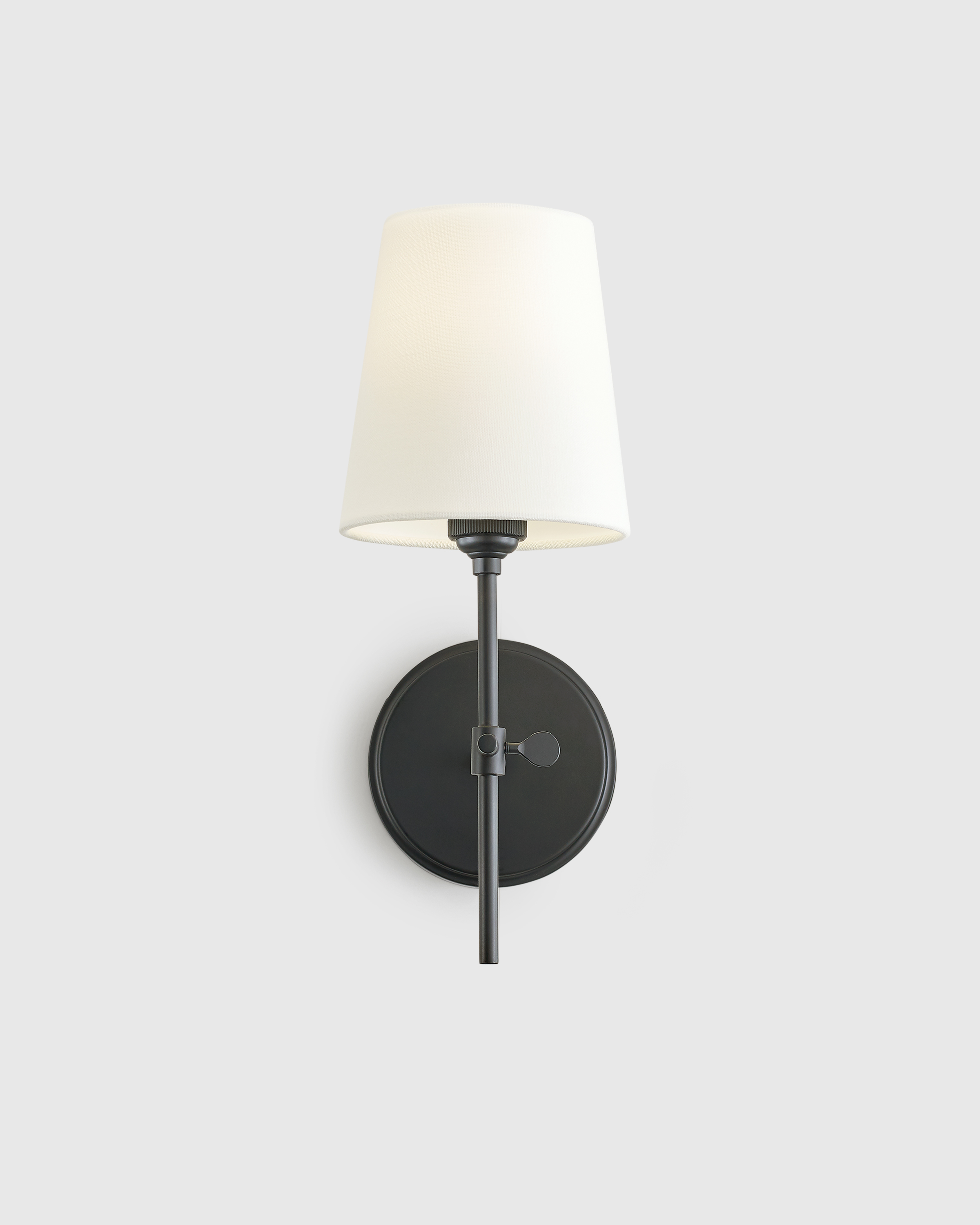 Linear Steel Sconce with Linen Shade
