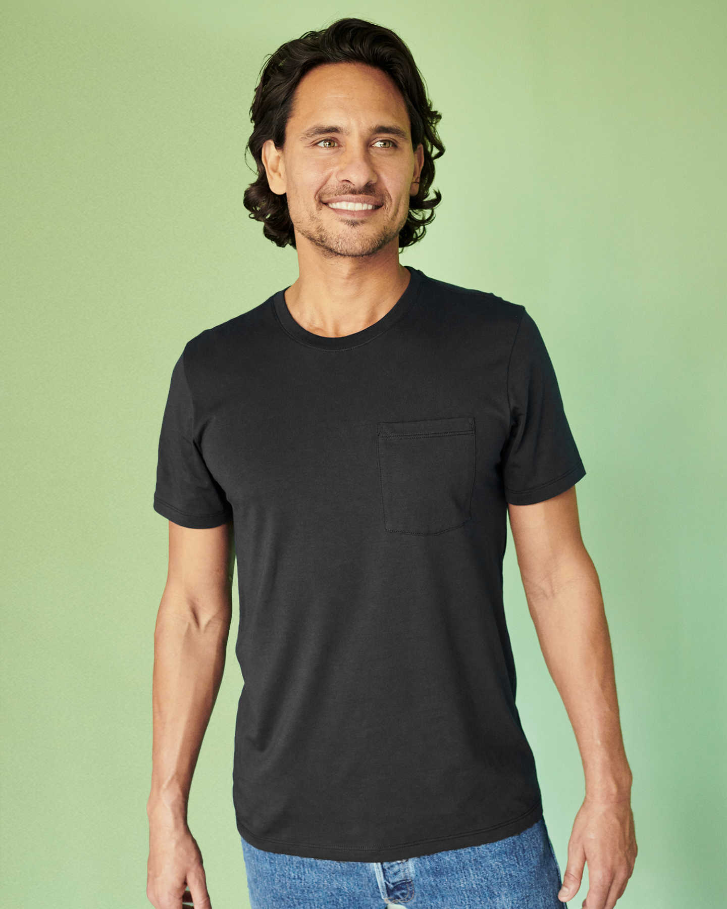 Luxe Organic Pima Pocket Tee - Black