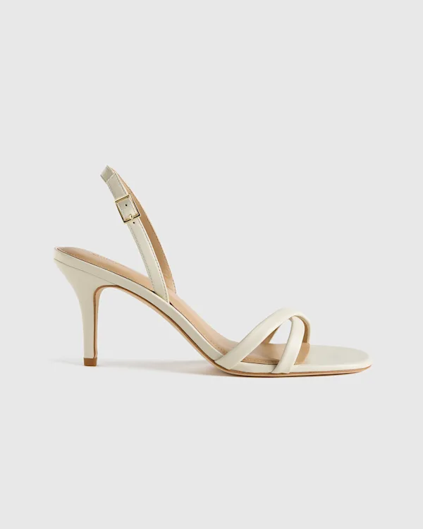 Italian Leather 75mm Slingback Heeled Sandal