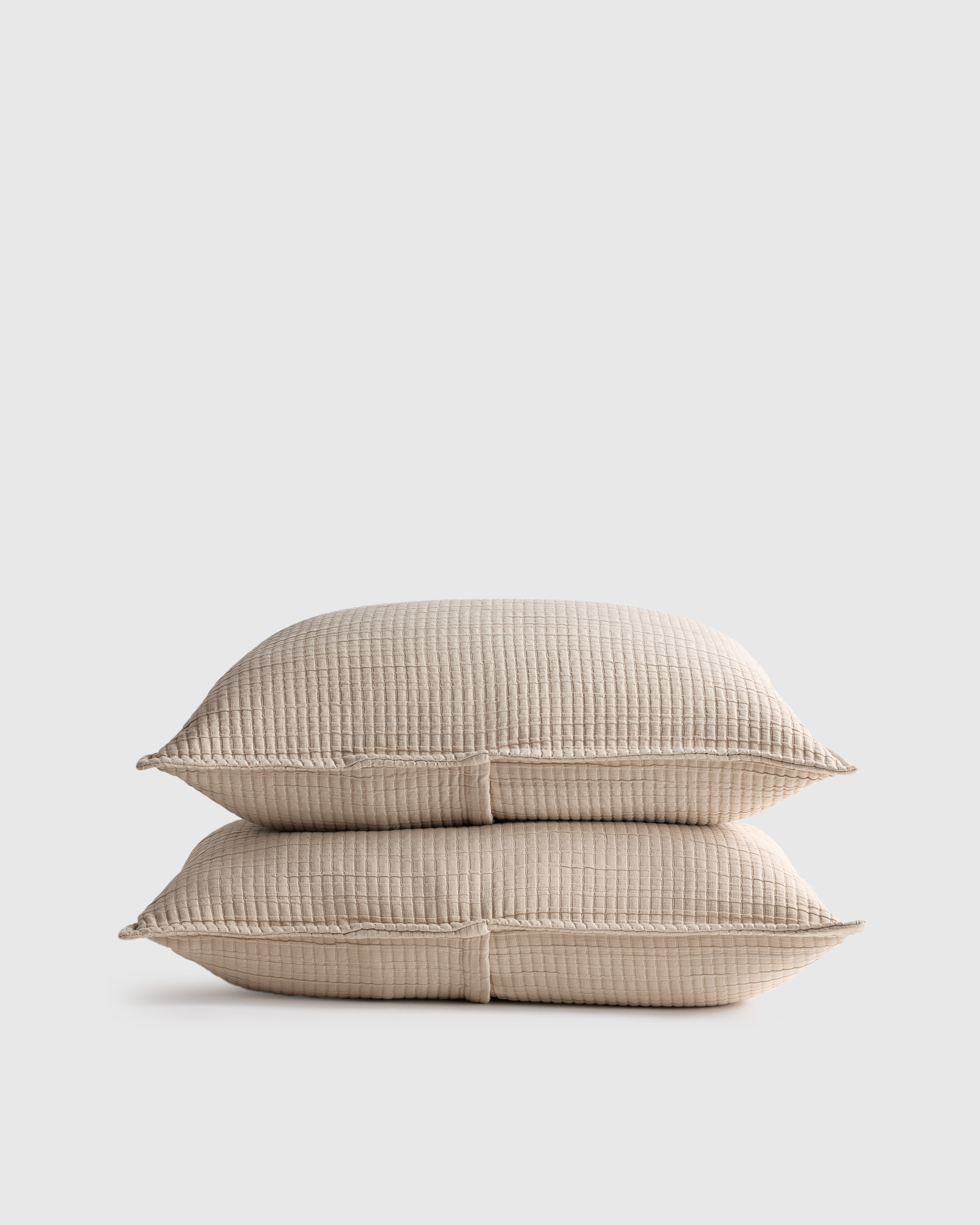 Organic Ribbed Cotton Shams - Toffee, Standard