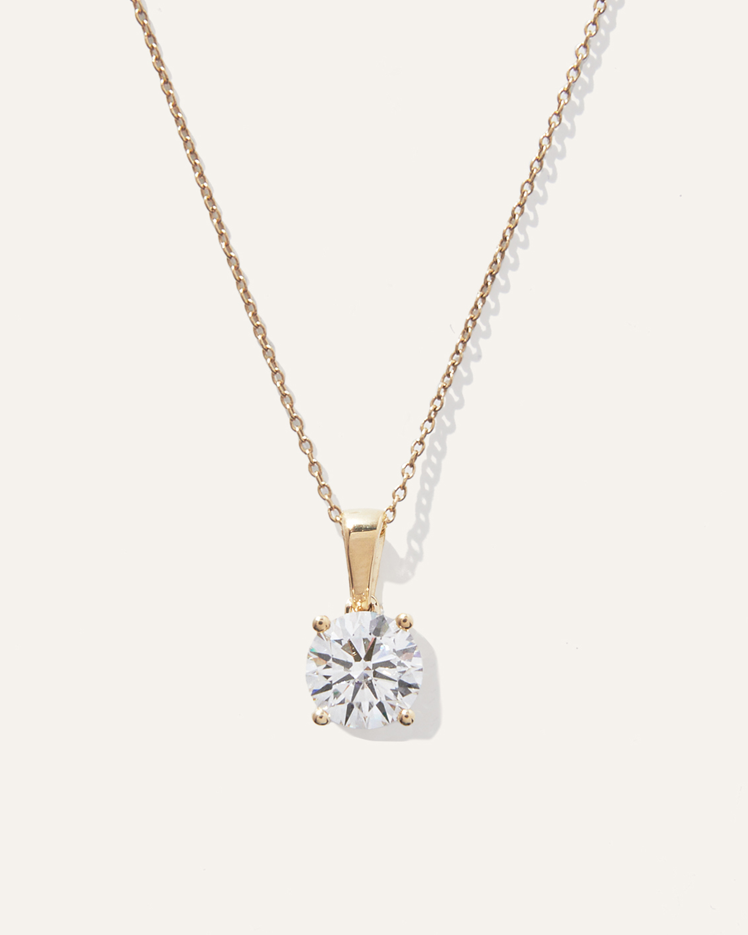 14K Gold Lab Grown Diamond Solitaire Necklace