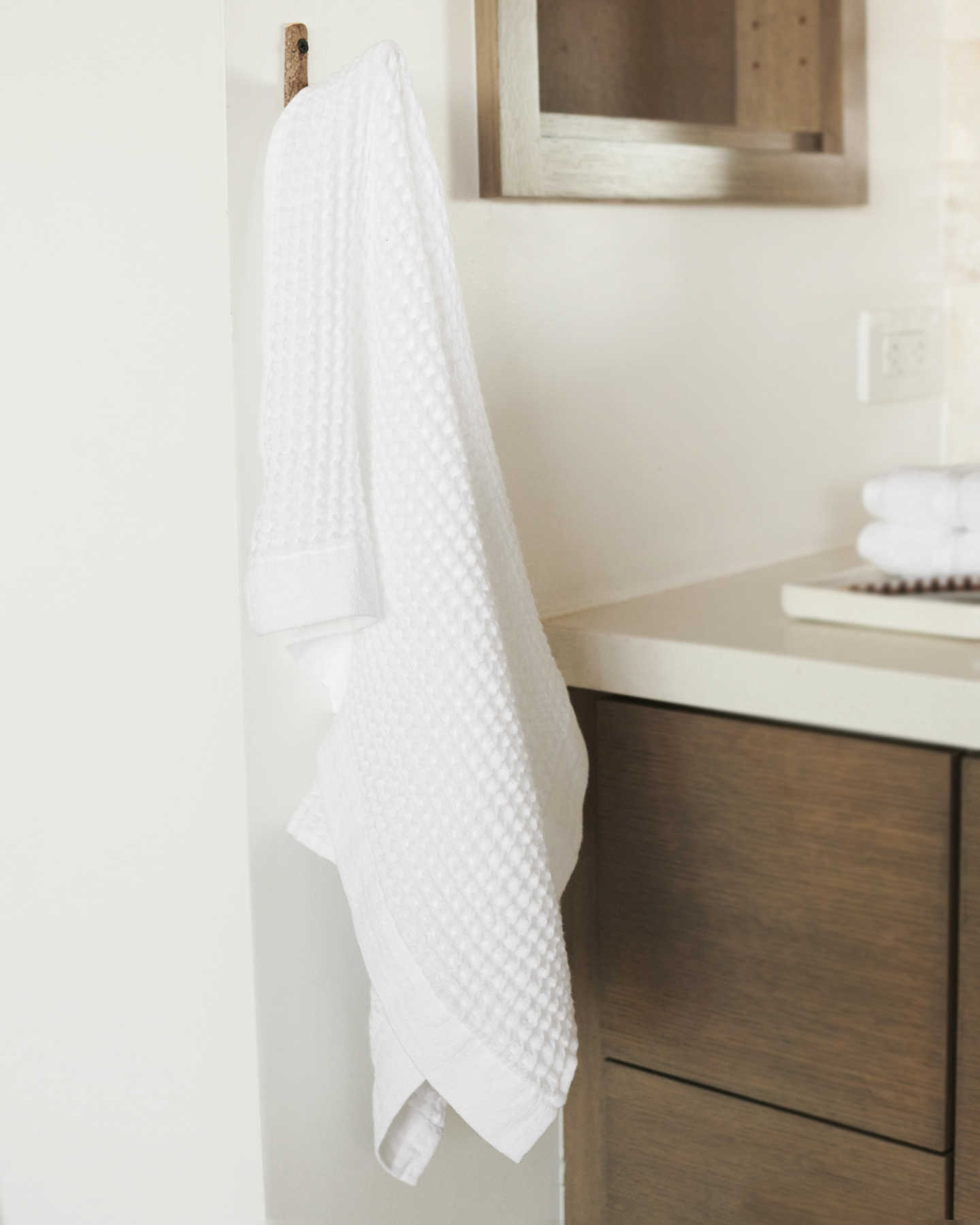 Organic Turkish Waffle Bath Towels (Set of 2) - White - 3 - Thumbnail