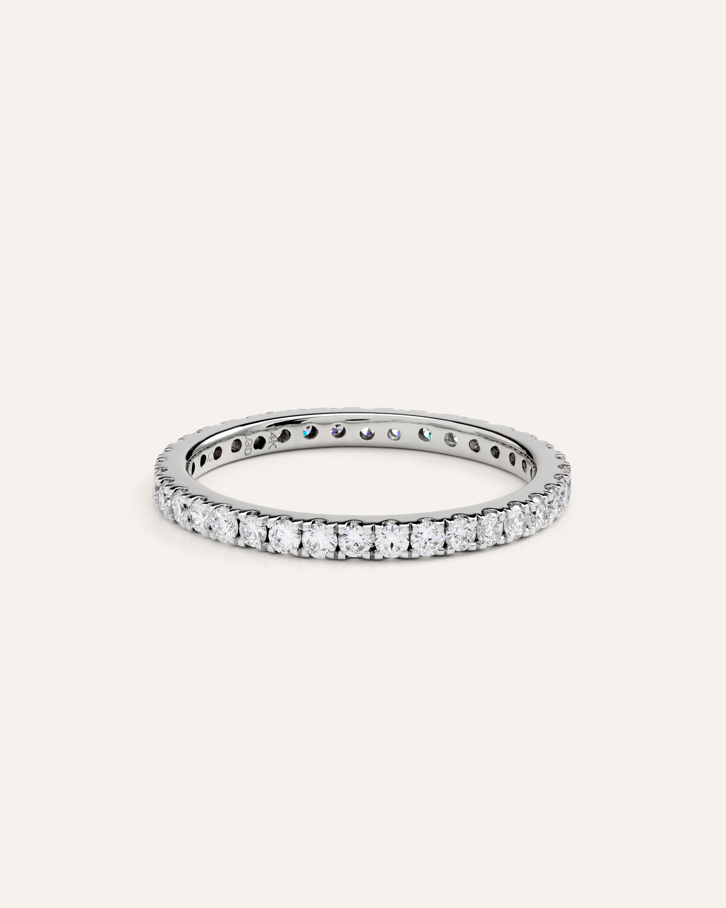 14K Gold Lab Grown Diamond Pave Eternity Band - 0.65ctw