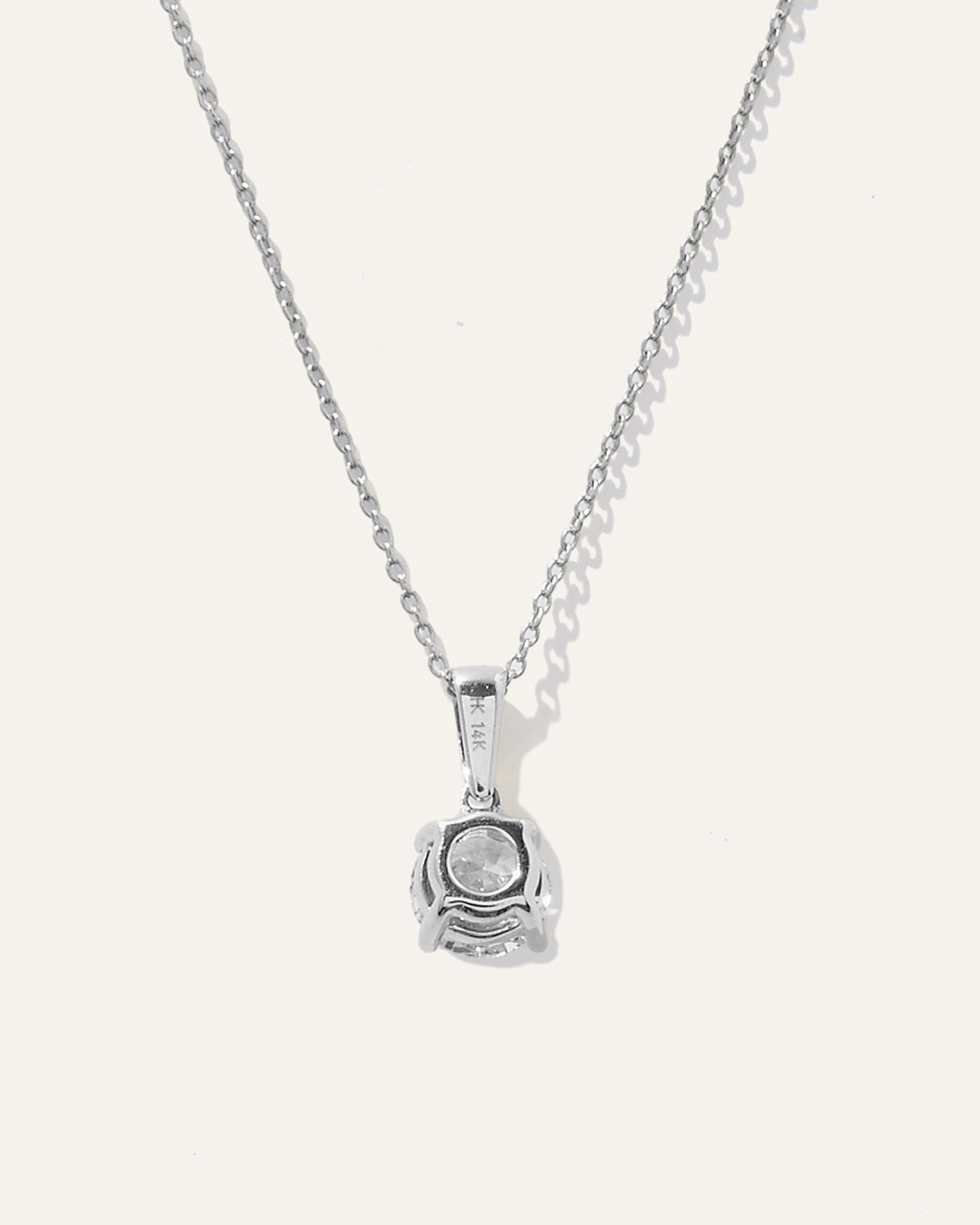 14K Gold Lab Grown Diamond Solitaire Necklace - thumbnail 8