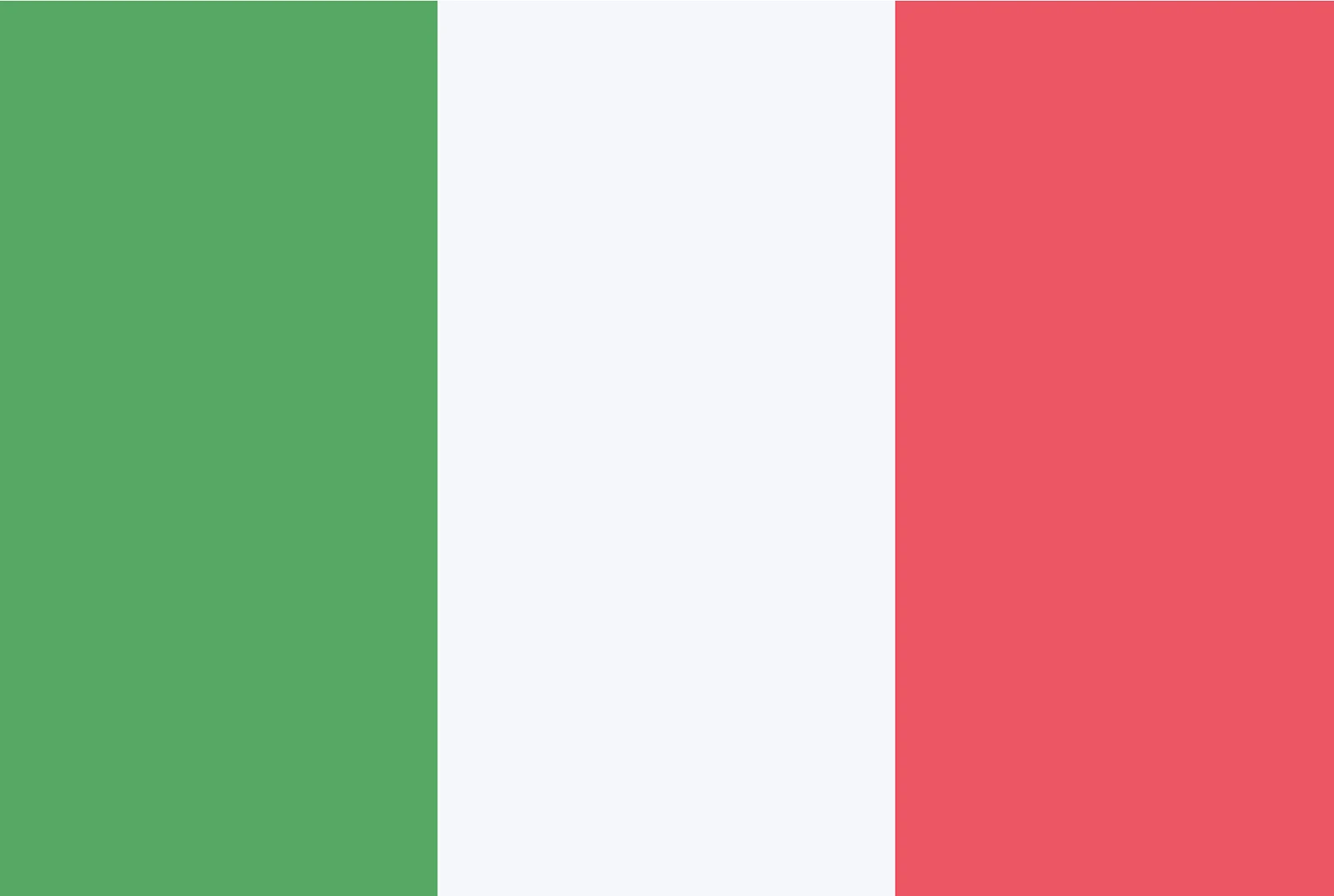 Flagge von Italien mit drei vertikalen Streifen in den Farben Grün, Weiß und Rot. Flagge von Italien mit drei vertikalen Streifen in den Farben Grün, Weiß und Rot.