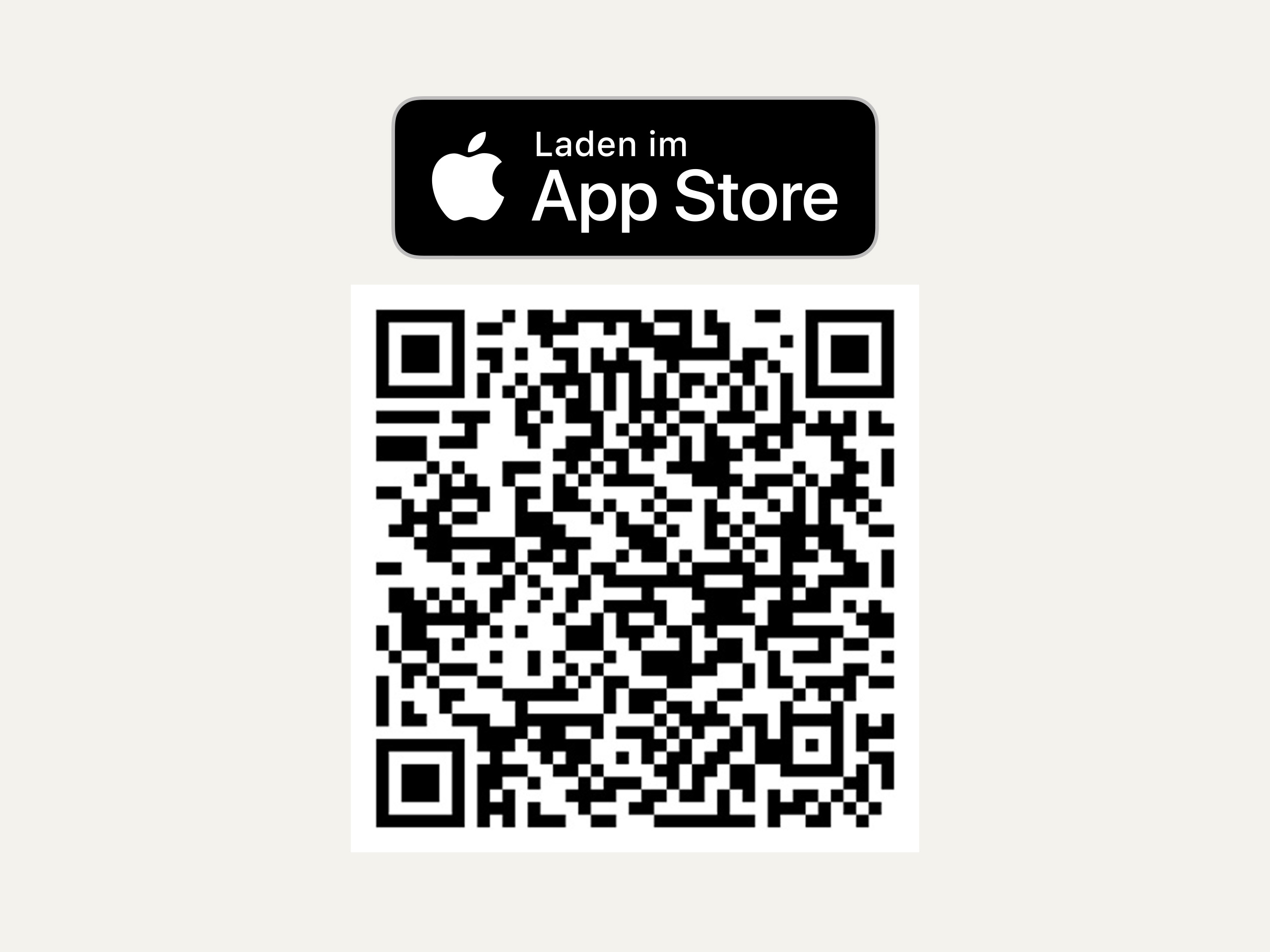 Het pictogram toont een App Store-logo met een QR-code om een app te downloaden.