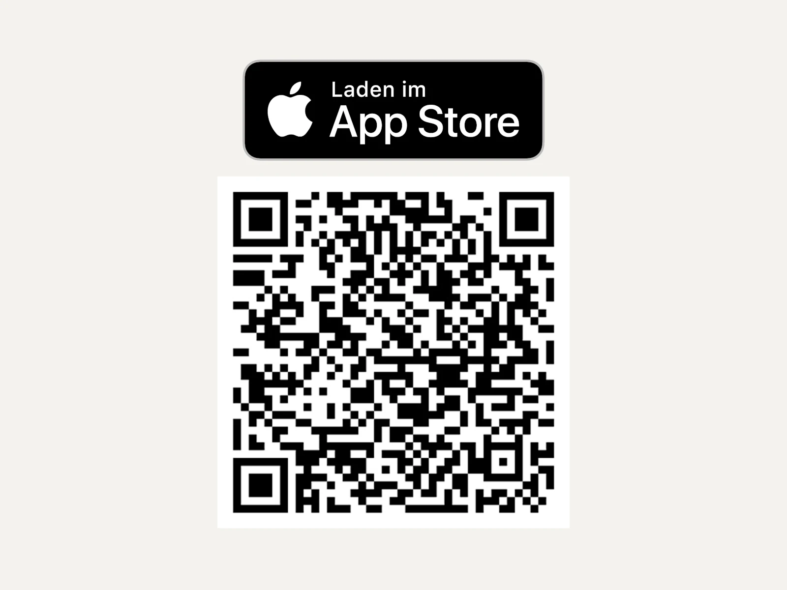 Het pictogram toont een App Store-logo met een QR-code om een app te downloaden.