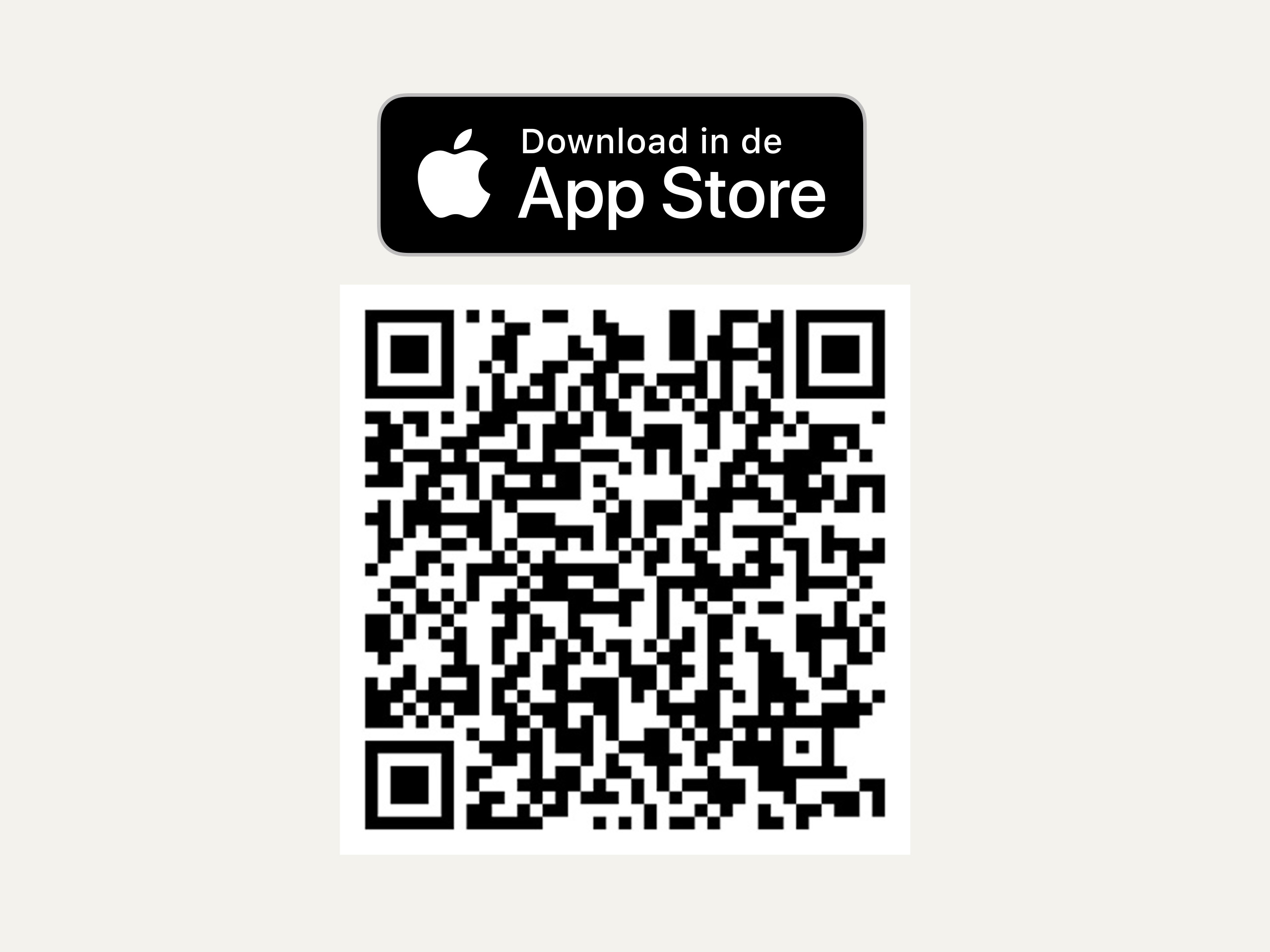 Het pictogram toont het App Store-logo met een QR-code waarmee een app kan worden gedownload.