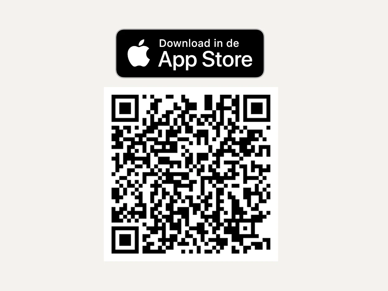 Het pictogram toont het App Store-logo met een QR-code waarmee een app kan worden gedownload.