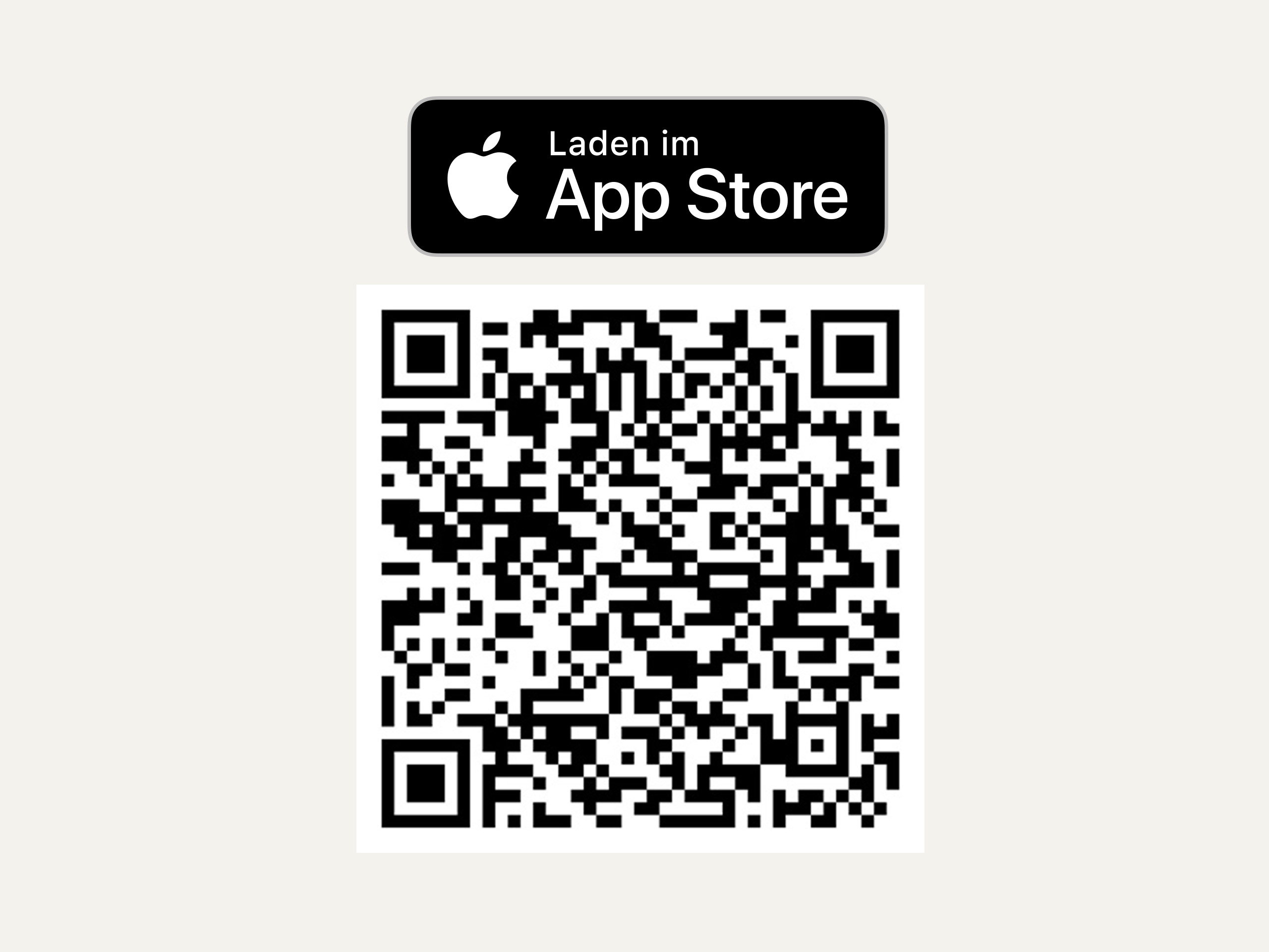 Das Symbol zeigt ein App Store-Logo mit einem QR-Code zum Laden einer App.